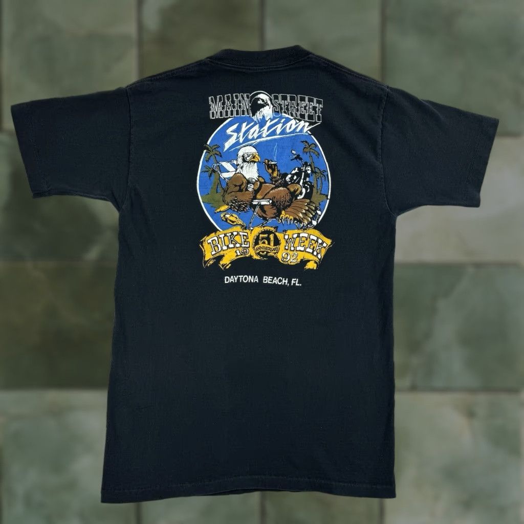 Vintage VINTAGE Belton Daytona Bike Week T-Shirt Adult Large Black Graphic Print 90s Motorcycle Mens Size US L / EU 52-54 / 3 - 1 Thumbnail