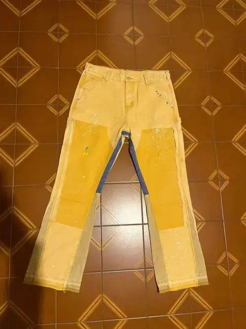 Jean Retro Hip Hop Splash Ink Slim Jeans Size US 37 - 2 Thumbnail