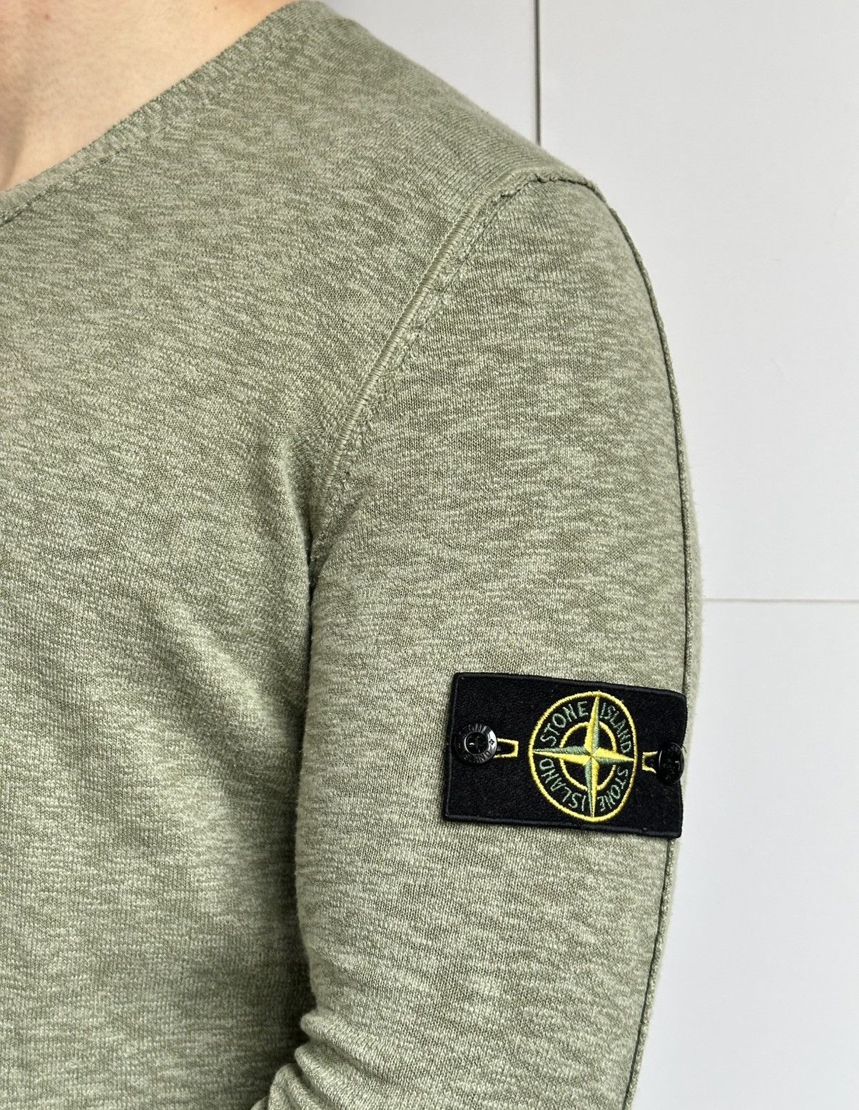 Stone Island Rare Vintage Stone Island 1989 Pullover Jumper Green V-NECK Size US L / EU 52-54 / 3 - 3 Thumbnail