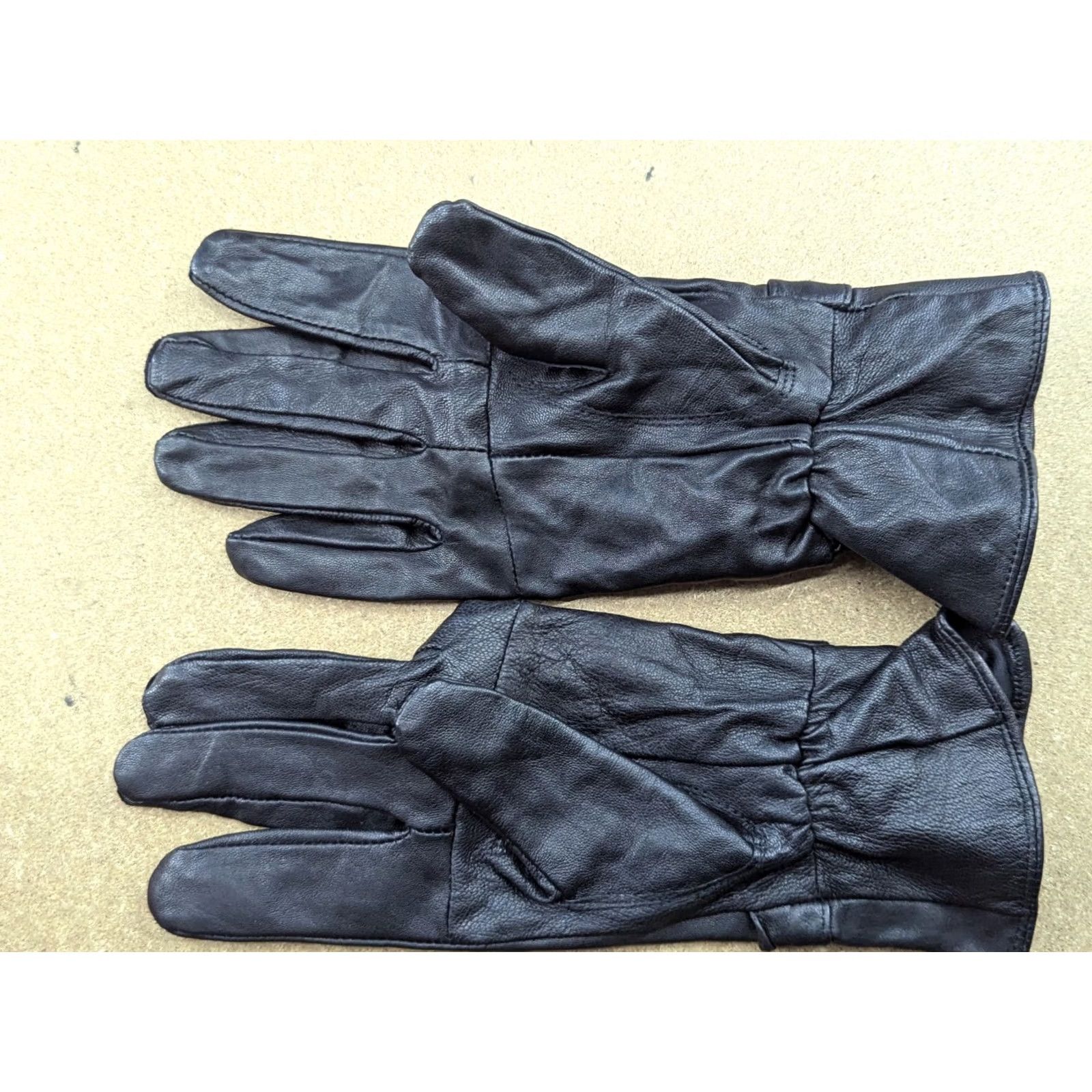 Vintage Genuine Leather Womens Gloves Size M Black Winter Ladies Glove Womens Leather Glove Black Winter M Women Size ONE SIZE - 3 Thumbnail