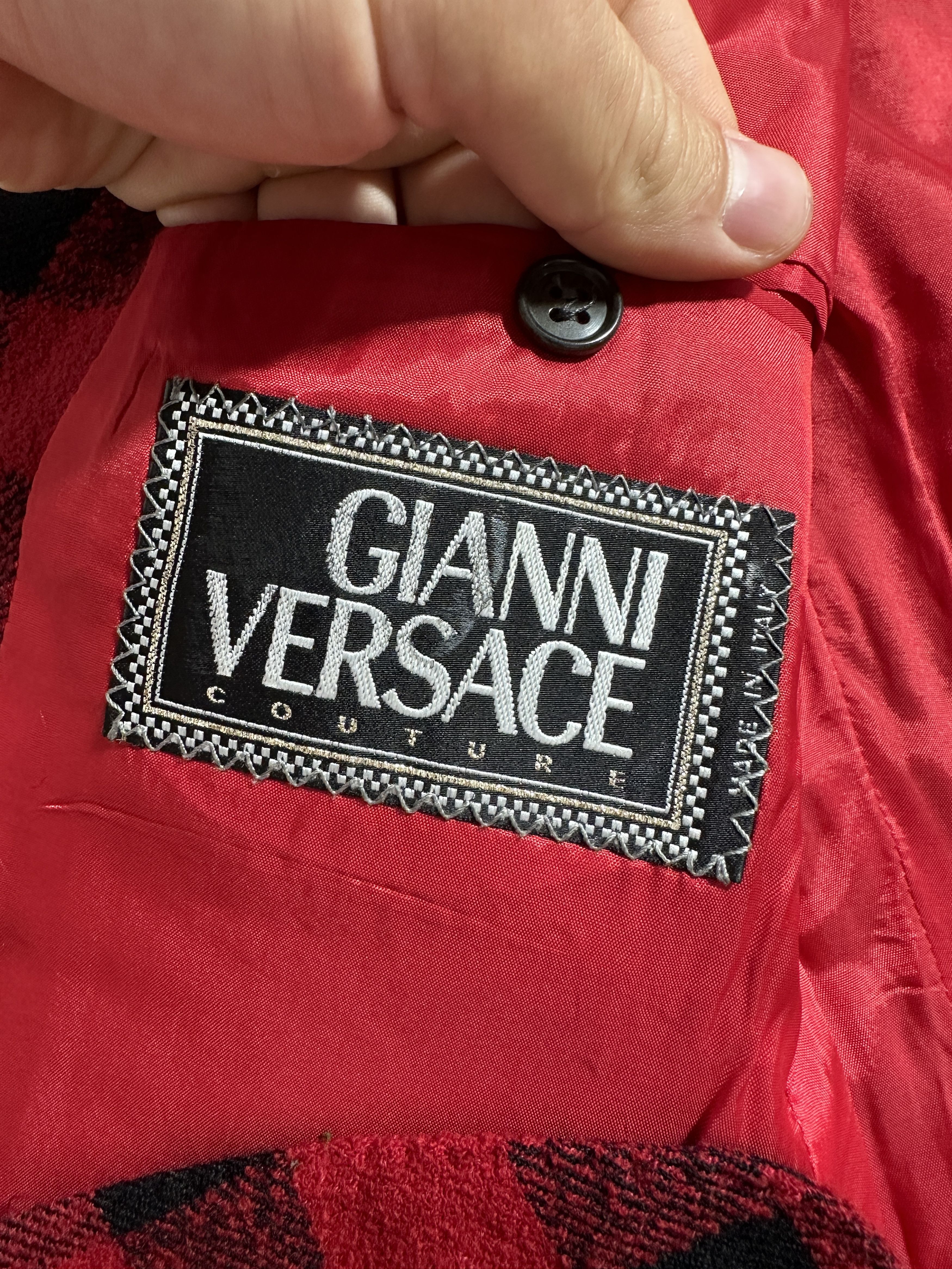 Versace Gianni Versace Virgin Wool Buffalo Check Blazer IT 50R Size 50R - 3 Thumbnail