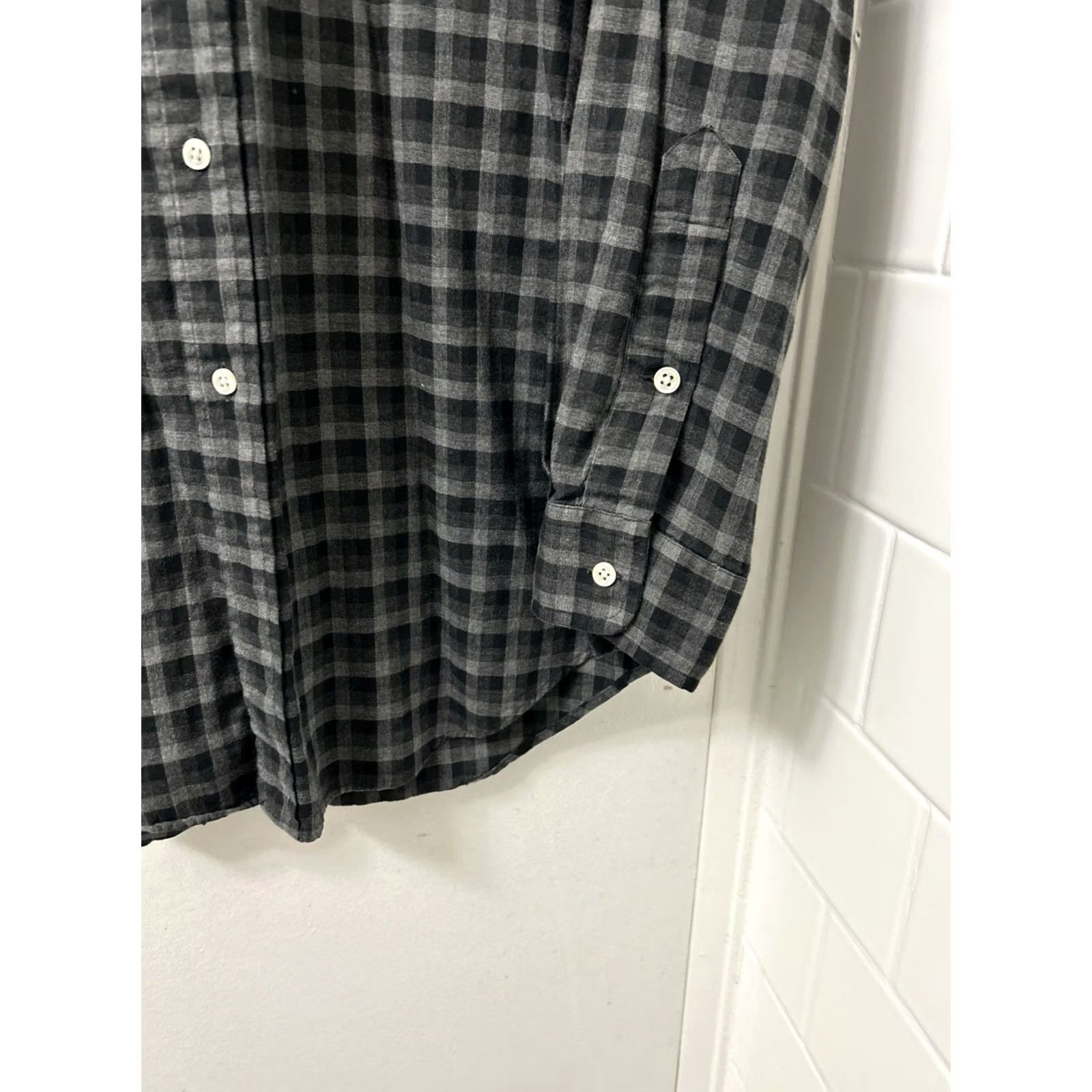 Ralph Lauren VTG Ralph Lauren Blake Shirt Mens Medium Gray Black Plaid Cotton Button Down L/S Size US M / EU 48-50 / 2 - 6 Thumbnail