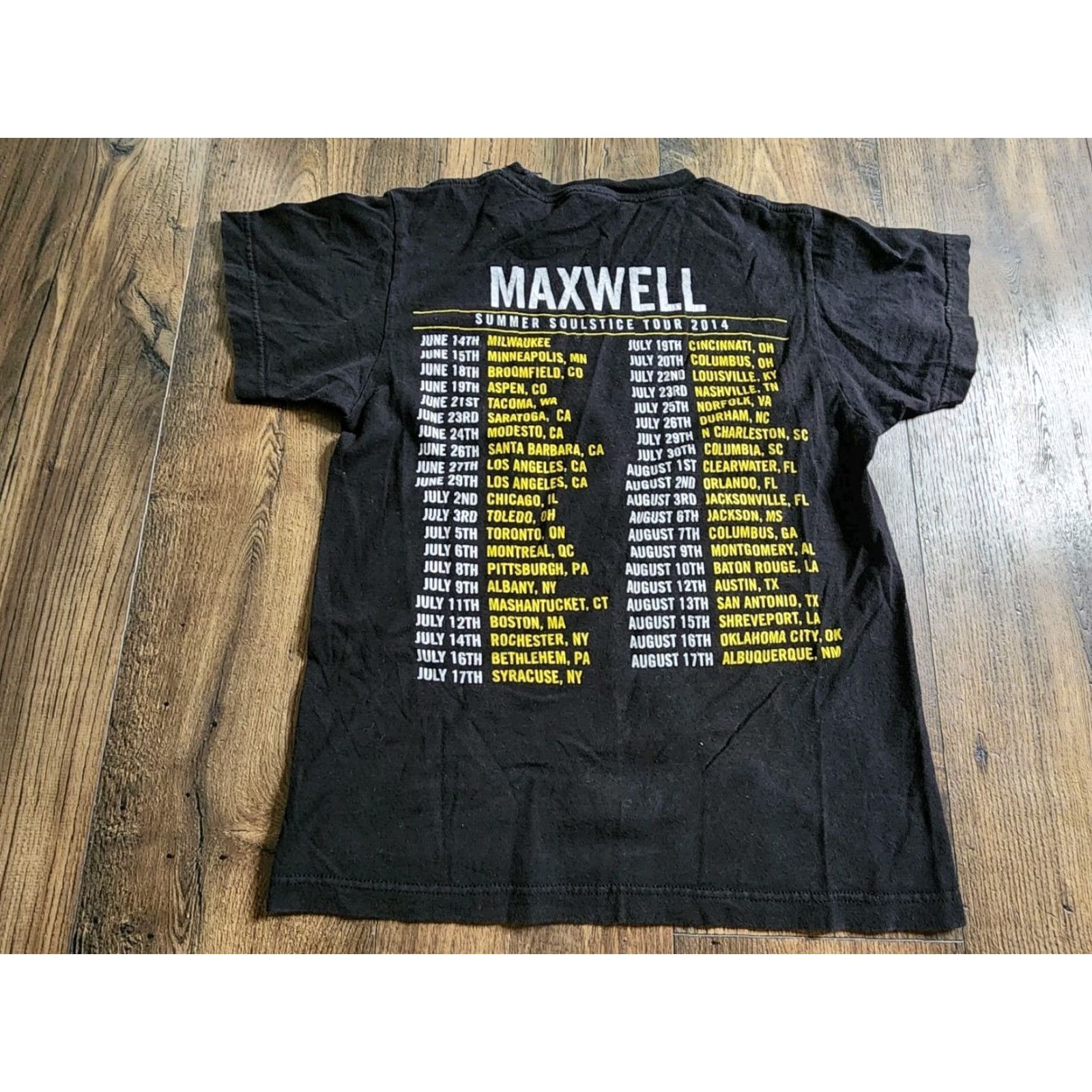 Tultex Maxwell Summer Soulstice Tour 2014 T Shirt Double Sided Adult XS Tultex Black Cotton Shirt Mens 90s Band Gothic Hip Hop Retro USA Size US XS / EU 42 / 0 - 2 Thumbnail