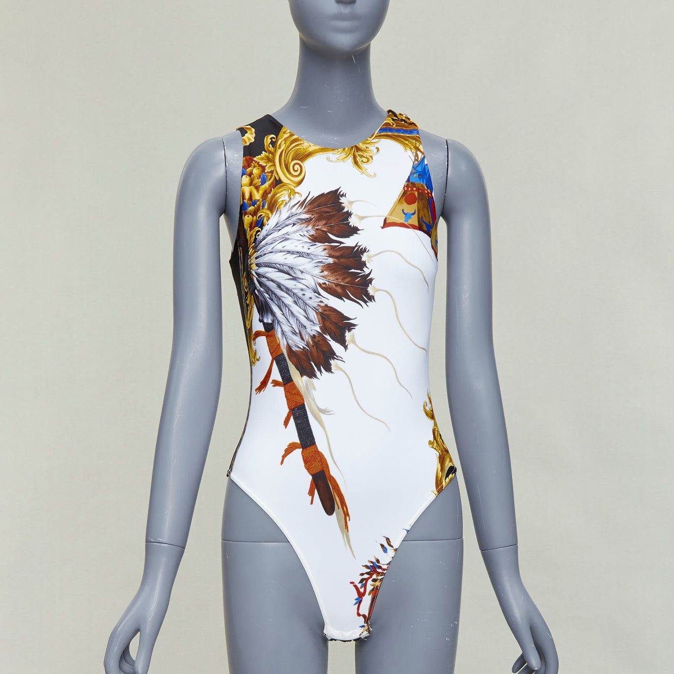 Versace VERSACE Tribute 1992 Native Americans colorful Indian print swimsuit IT38 XS Size XS / US 0-2 / IT 36-38 - 1 Thumbnail