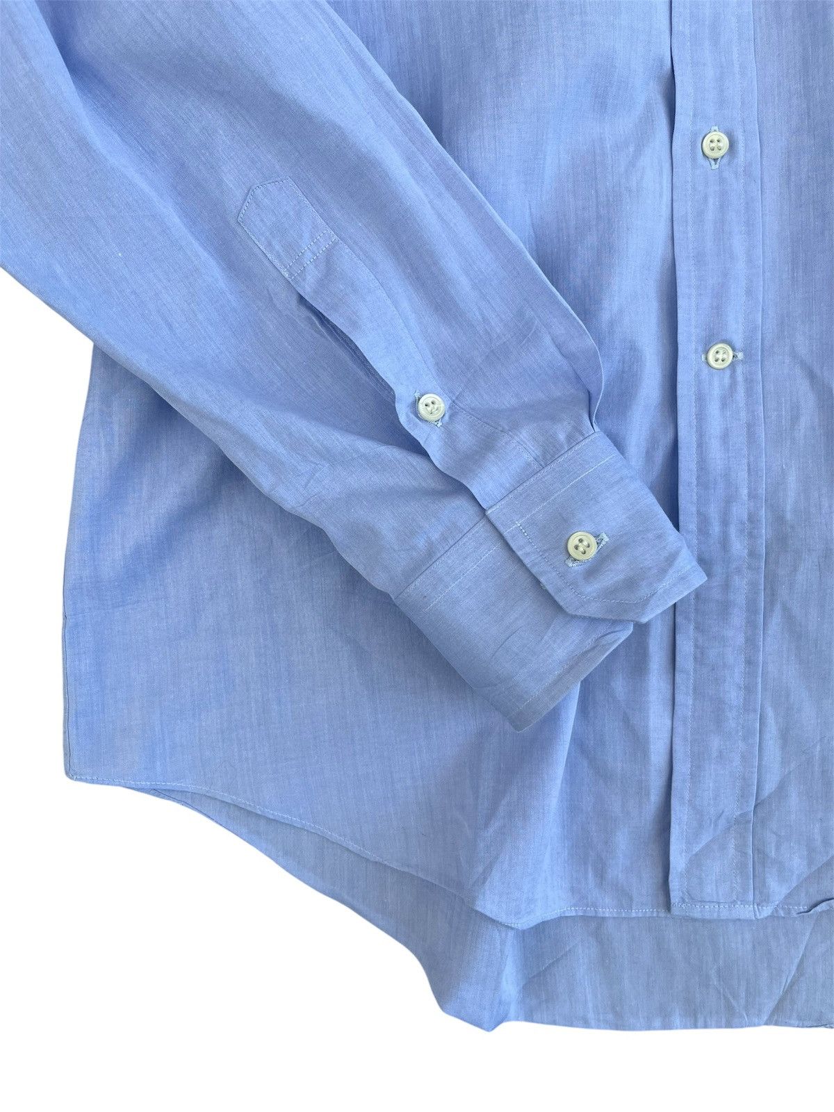 Balenciaga Vintage Balenciaga Paris Button Up Shirt Baby Blue Size US M / EU 48-50 / 2 - 2 Thumbnail