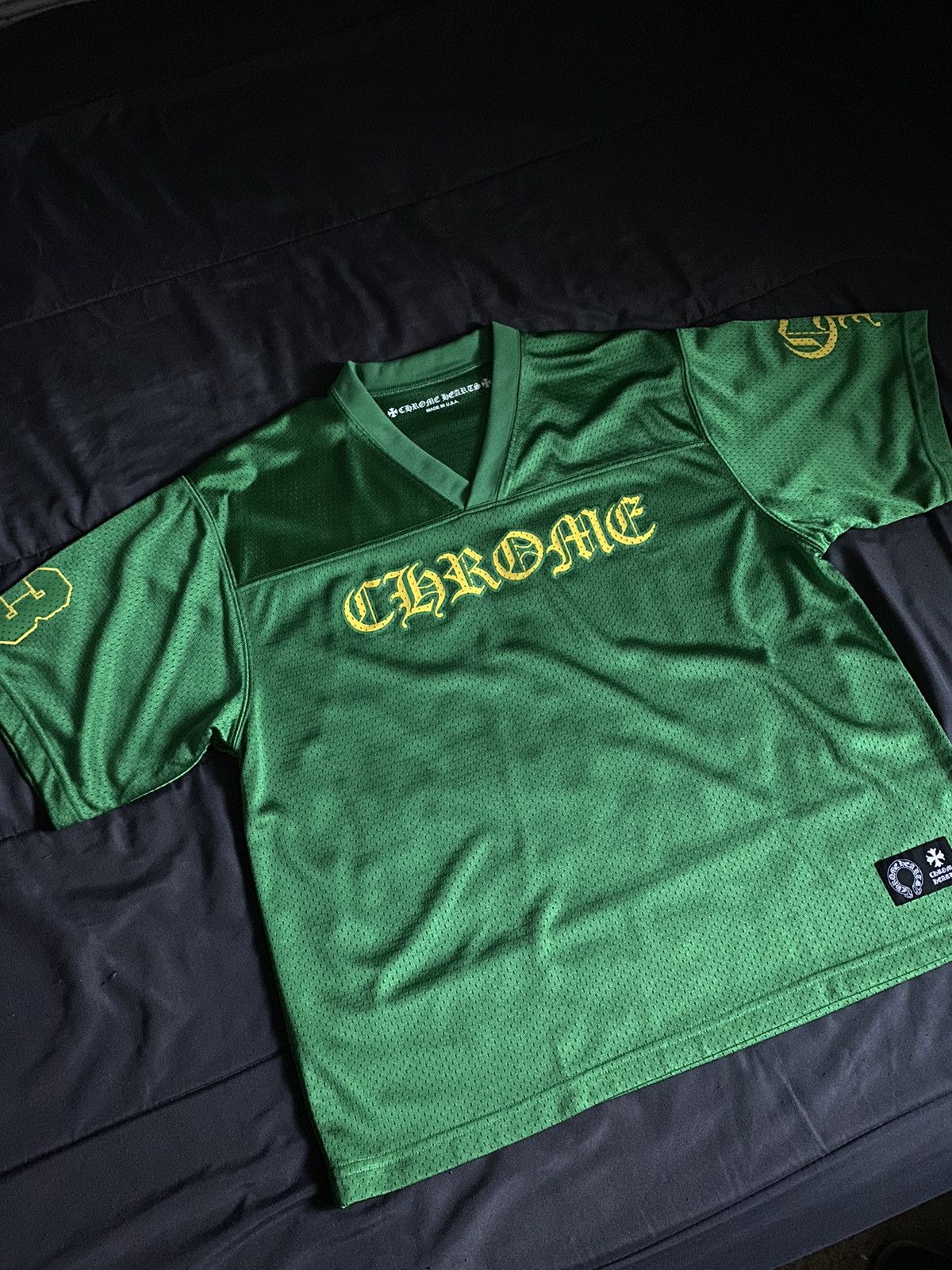 Chrome Hearts Green Chrome Hearts Warm Up Short Sleeve Stadium Jersey ...