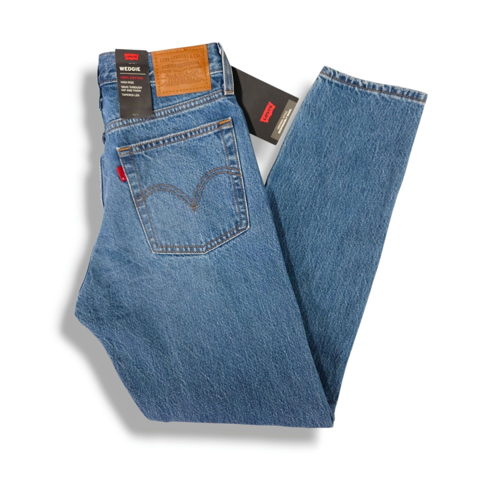 Levi's Levis Wedgie Straight Jeans High Rise Button Fly 26x27 Size 26" / US 2 / IT 38 - 2 Thumbnail
