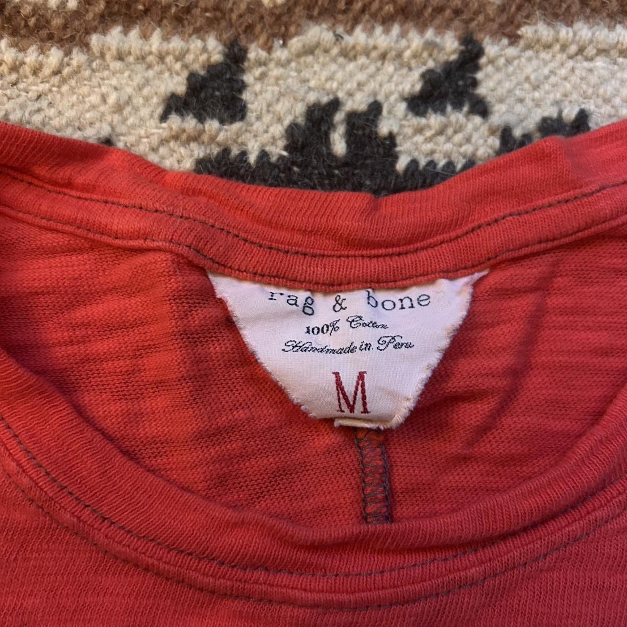 Rag & Bone Rag & Bone red t shirt with stitching on back Size US M / EU 48-50 / 2 - 2 Thumbnail