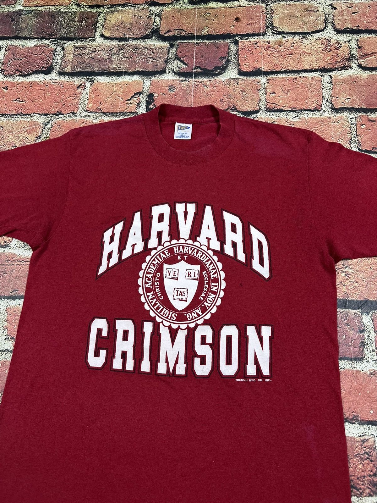 Trench USA Vintage Harvard University Crimson T Shirt Single Stitch USA Size US L / EU 52-54 / 3 - 2 Thumbnail