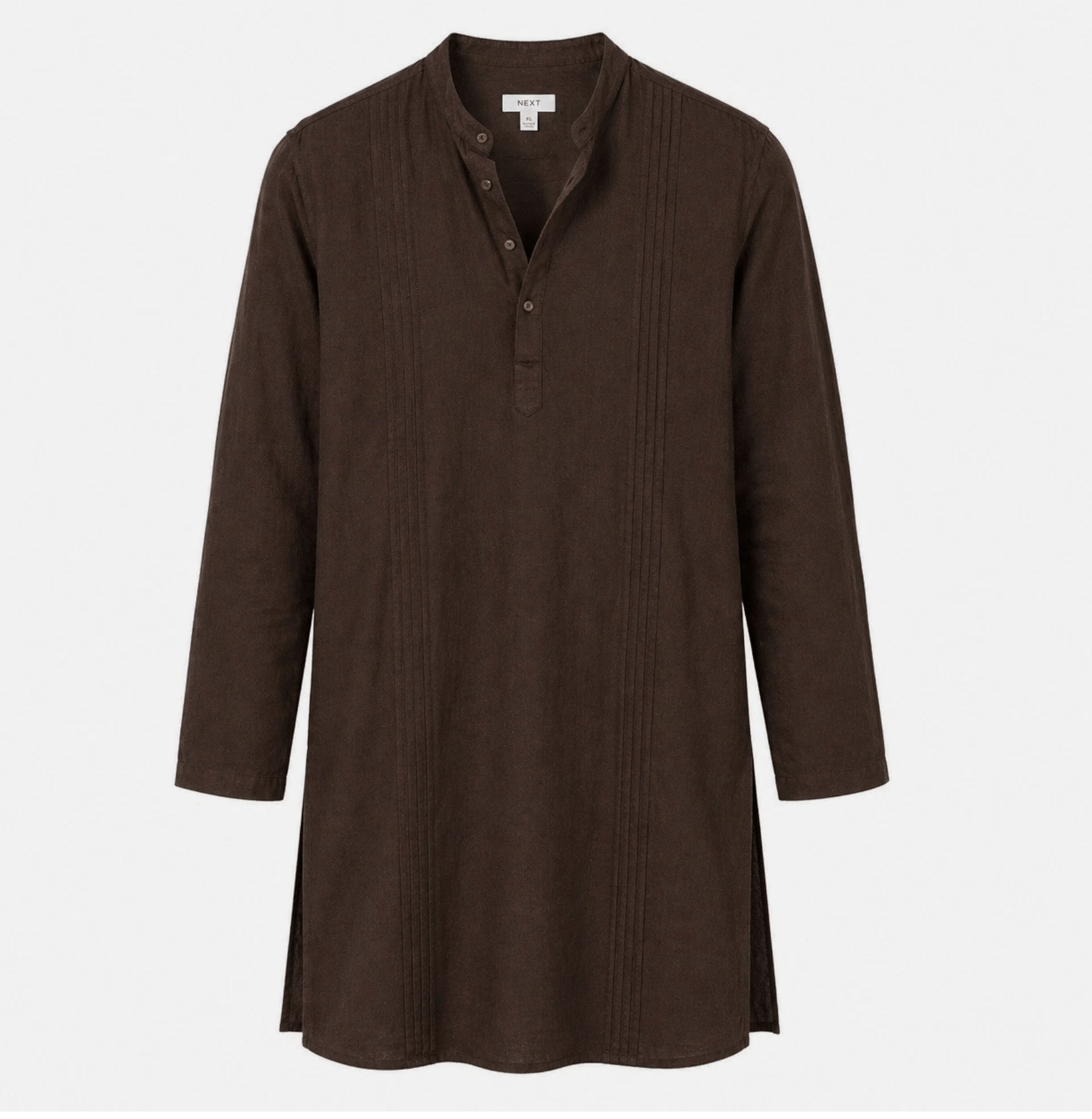 NEXT Next Mens Brown Linen Blend Tunic NWT Size US XL / EU 56 / 4 - 2 Thumbnail