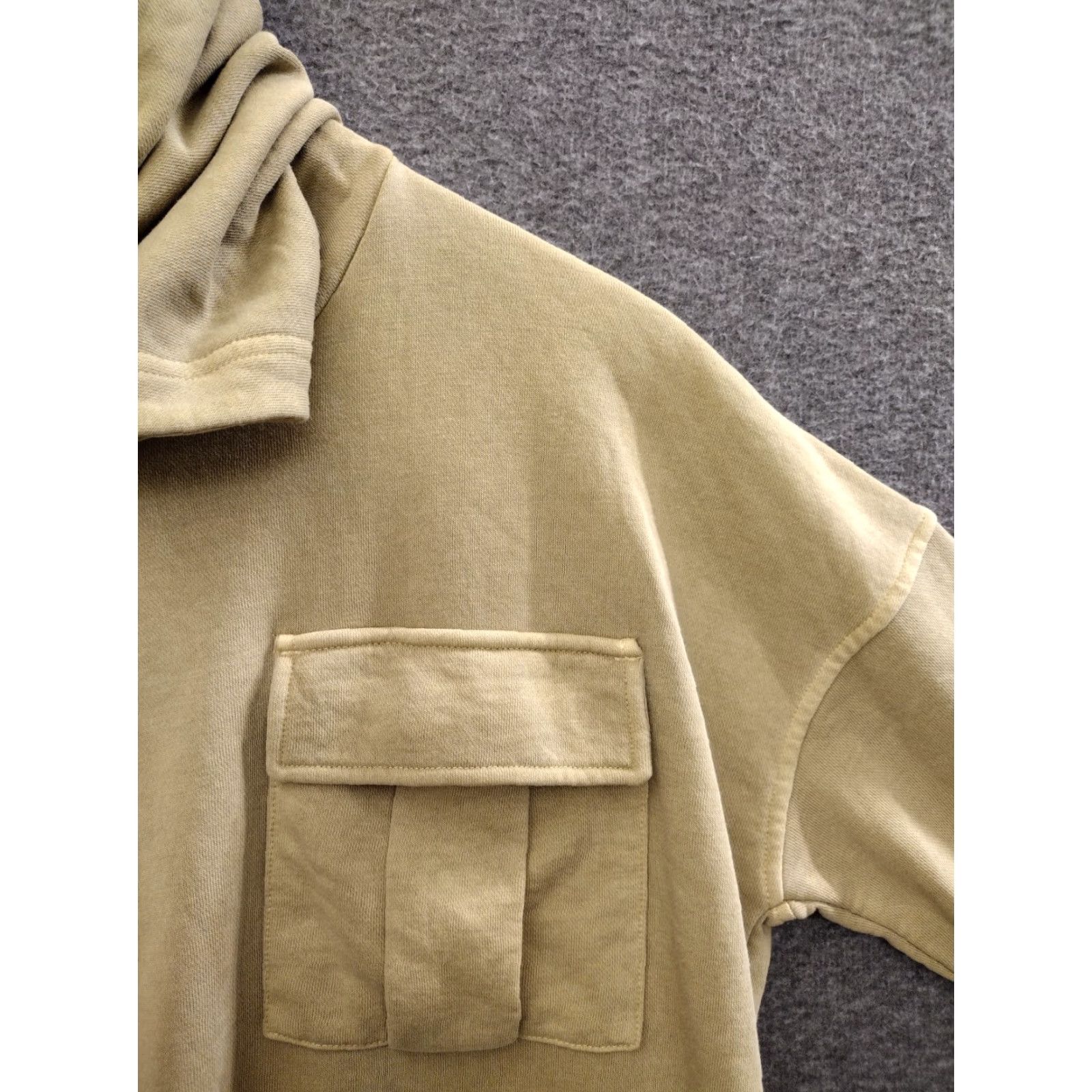 Vintage VINTAGE Sweatshirt Hoodie Women's XL Beige Knit Cropped Long Sleeve w/ Pocket Size XL / US 12-14 / IT 48-50 - 4 Thumbnail