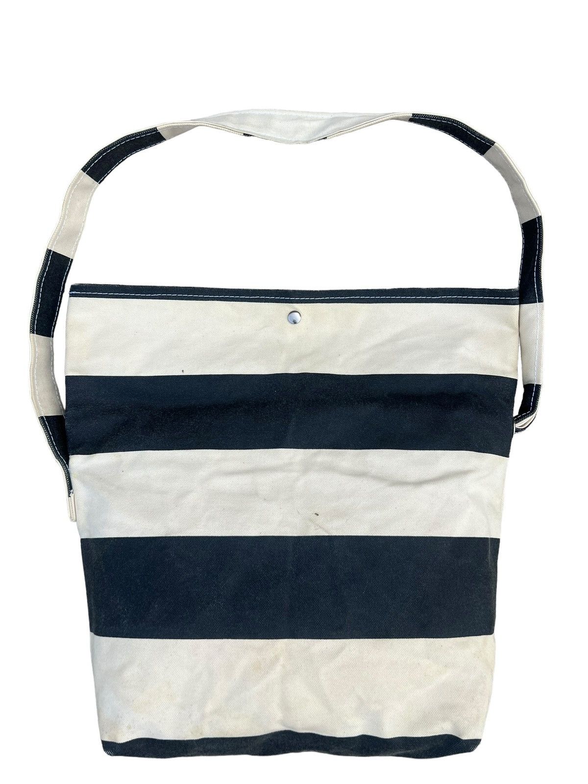 Vintage TEMBEA Japan Border Striped Waxed Canvas Cotton Bag Size ONE SIZE - 10 Thumbnail