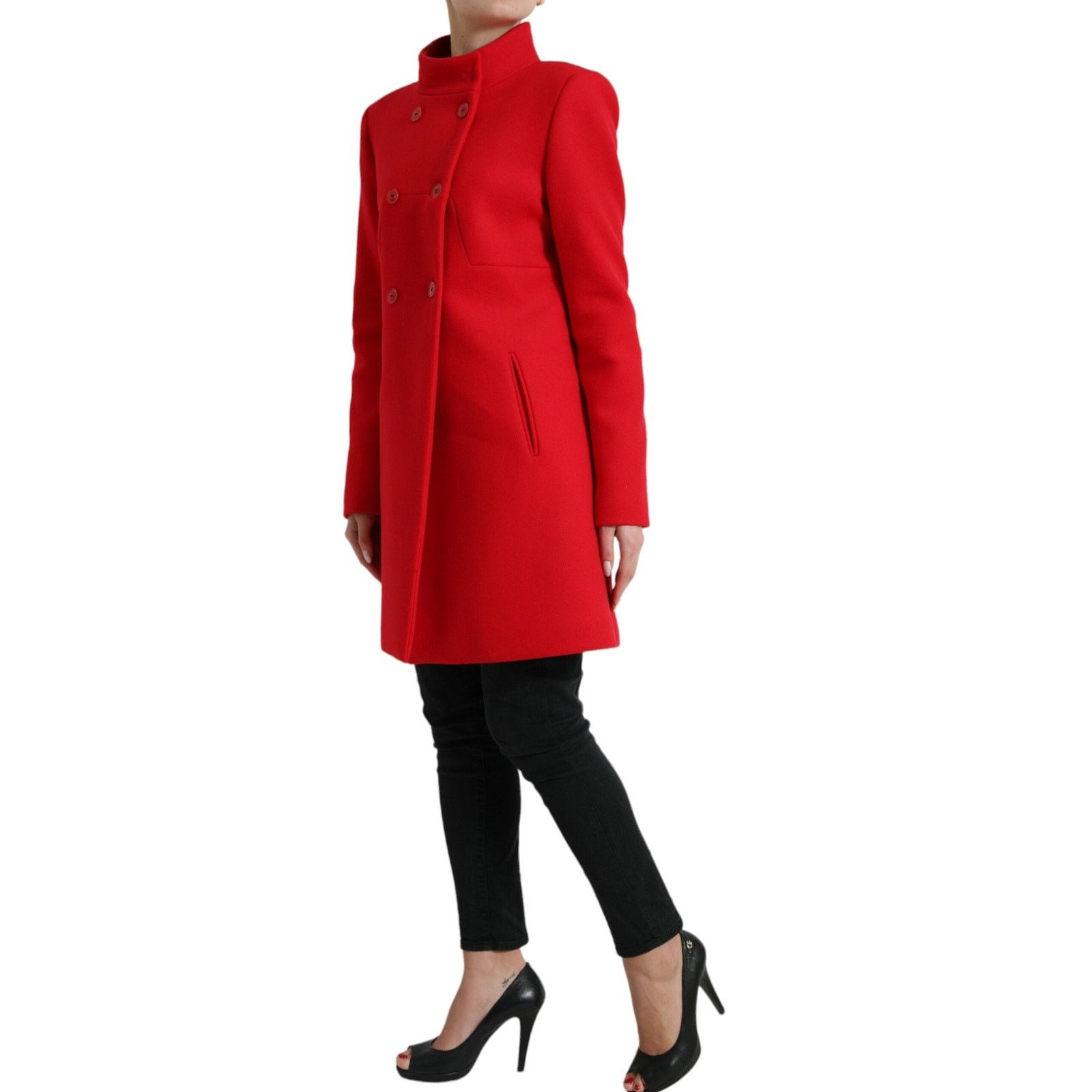 Liu Jo Liu Jo Red Wool Long Sleeves Trench Coat Jacket IT 48 NEW Size XL / US 12-14 / IT 48-50 - 6 Thumbnail