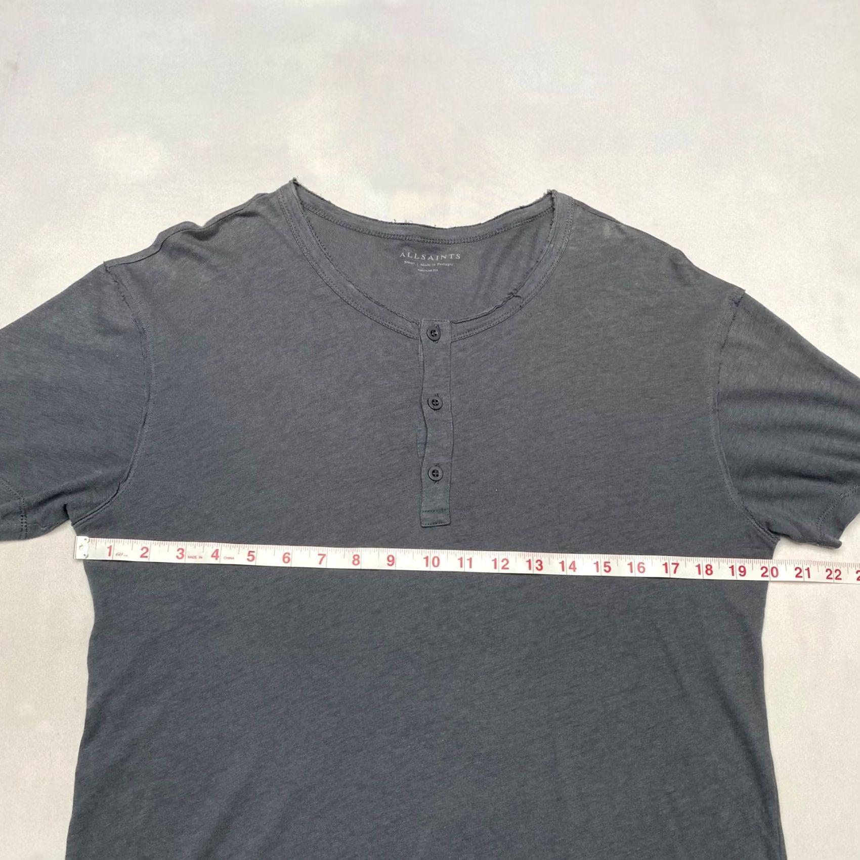 Allsaints Allsaints Figure Short Sleeve Henley Shirt Men's Small Indie Grunge Blue Size US S / EU 44-46 / 1 - 5 Thumbnail