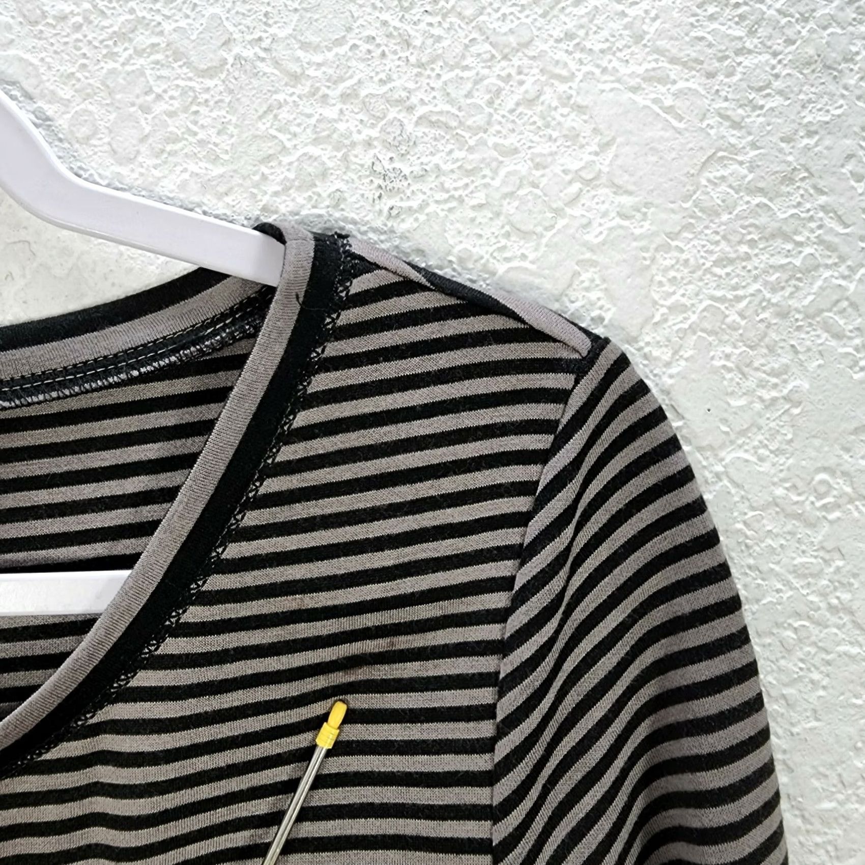 Vintage Women’s Max Studio Black Brown Striped Long Sleeve Shirt Dress Tunic Casual M Size M / US 6-8 / IT 42-44 - 6 Thumbnail