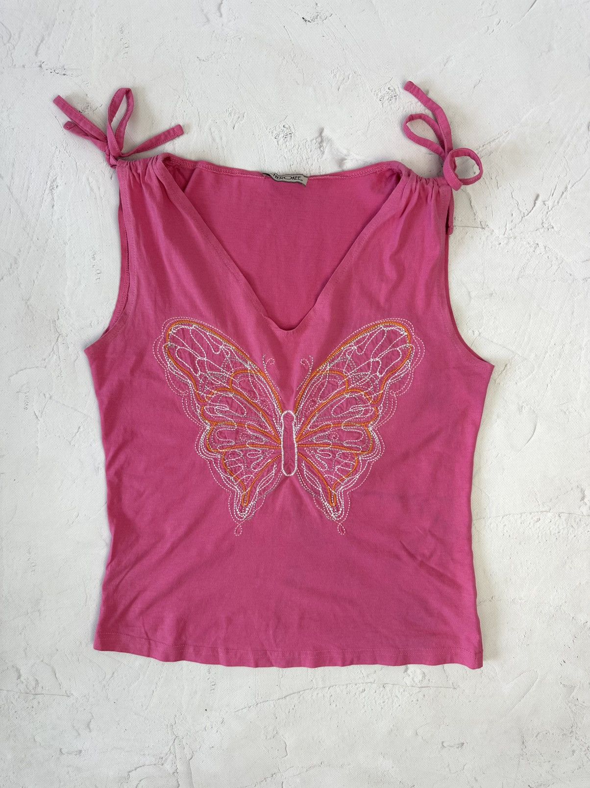 20471120 × Beauty Beast × Vintage Vintage Butterfly Pink Top Size M / US 6-8 / IT 42-44 - 1 Thumbnail