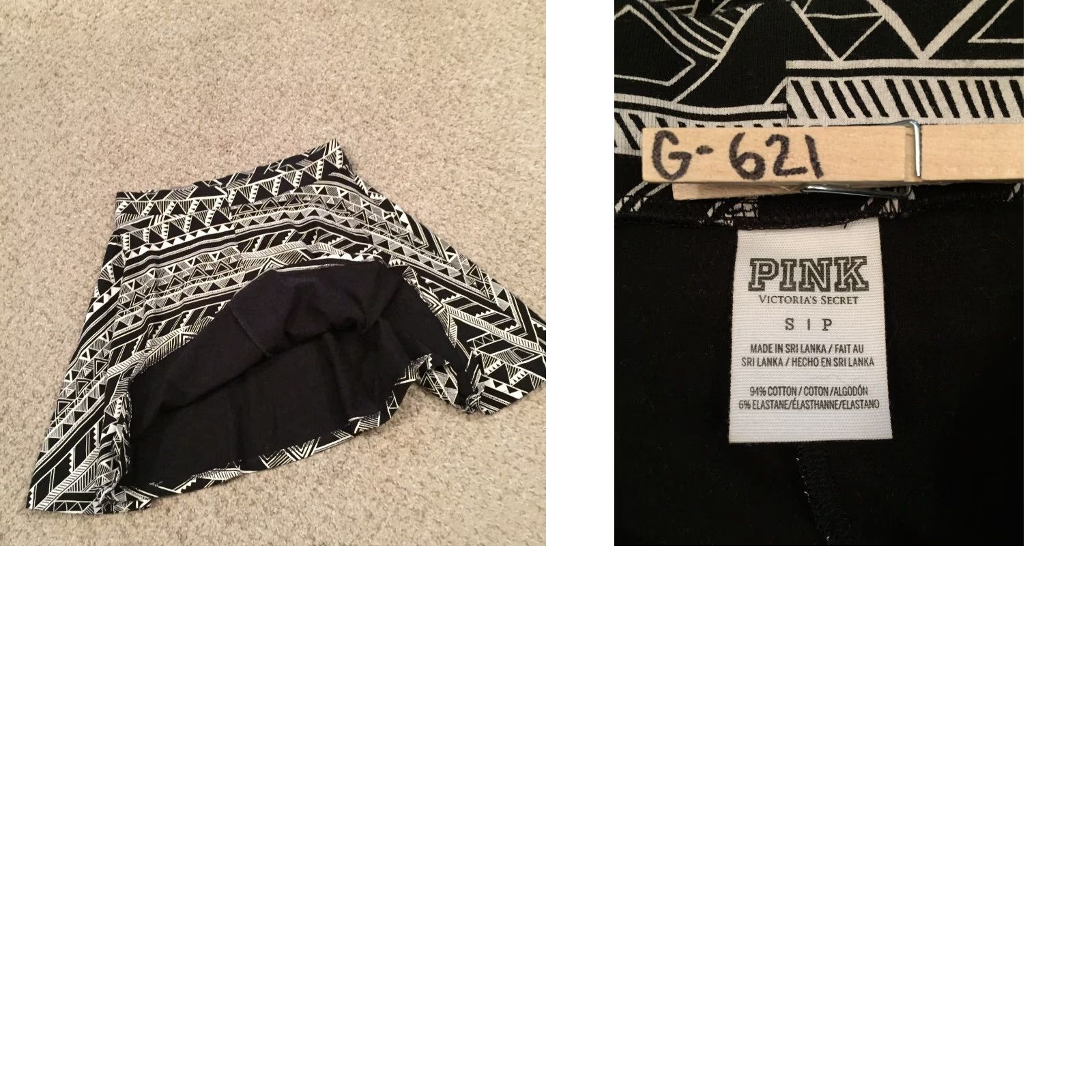 Victoria's Secret Victoria's Secret Skirt Short Black Geometric Pull On Unlined Flare S Women Size 28" / US 6 / IT 42 - 8 Thumbnail