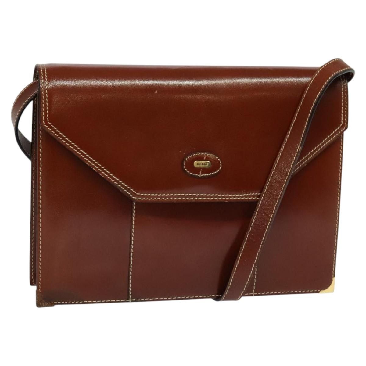 Bally Shoulder Bag Leather Brown Auth Bs25440, Women's