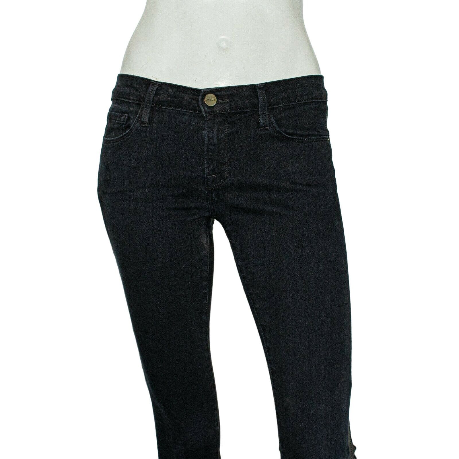 Frame FRAME Denim Le Skinny Tuxe Jeans in Black w Faux Mesh Panel Size 25" / US 0 / IT 36 - 9 Thumbnail