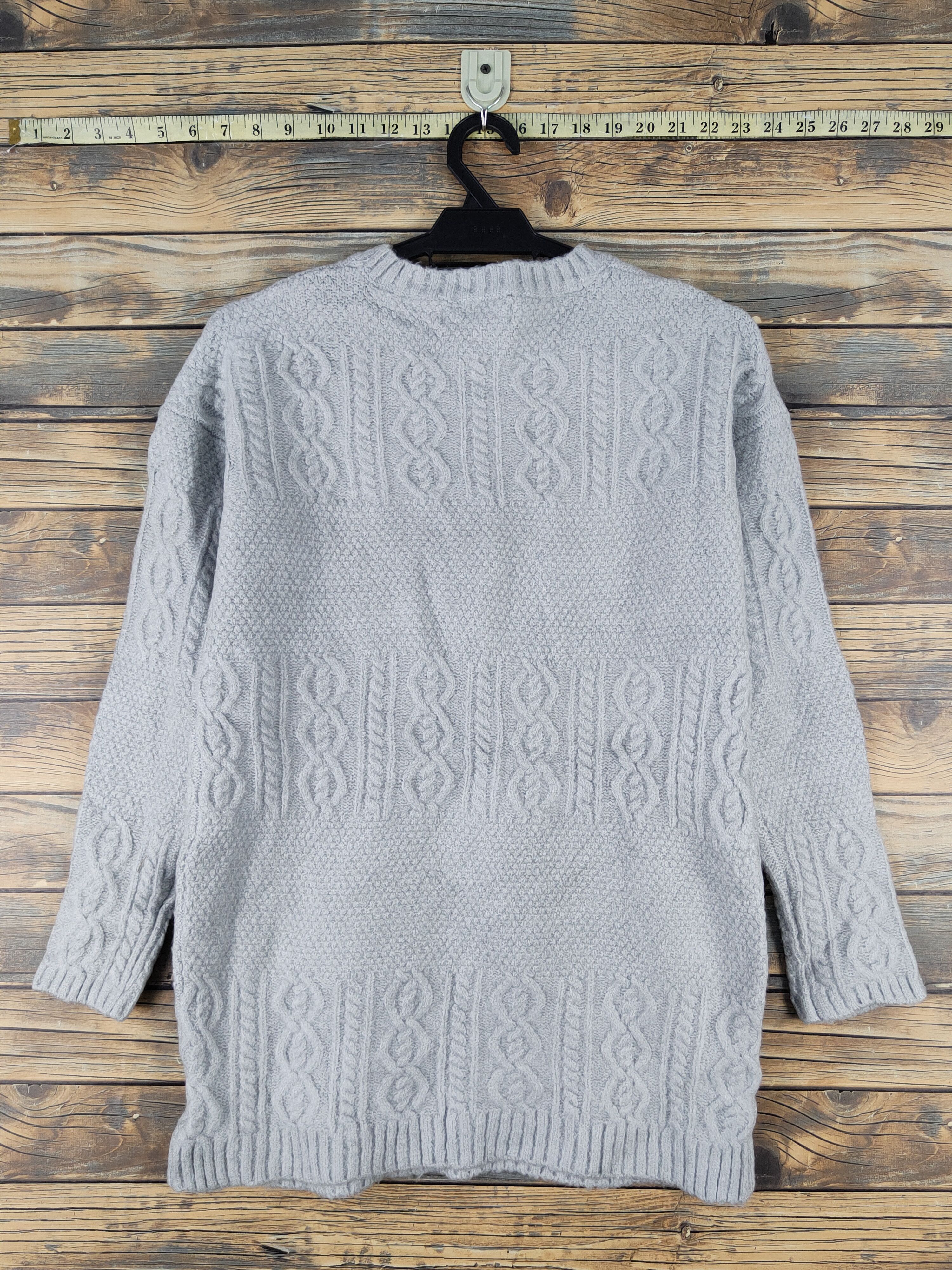 Aran Isles Knitwear × Japanese Brand × Vintage Cecil McBee Light Gray Knitwear Sweatshirts #W1683 Size M / US 6-8 / IT 42-44 - 7 Thumbnail