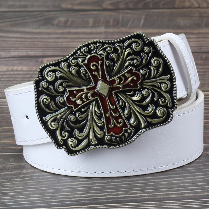 Designer Cross Future Vintage Belt Riveted Belts Menswear Accessories Size ONE SIZE - 2 Thumbnail