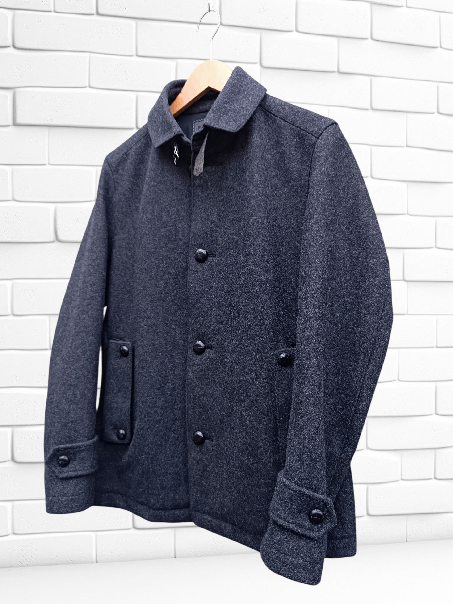 United Arrows United Arrows Melton Wool Jacket Dark Gray Size US M / EU 48-50 / 2 - 2 Thumbnail