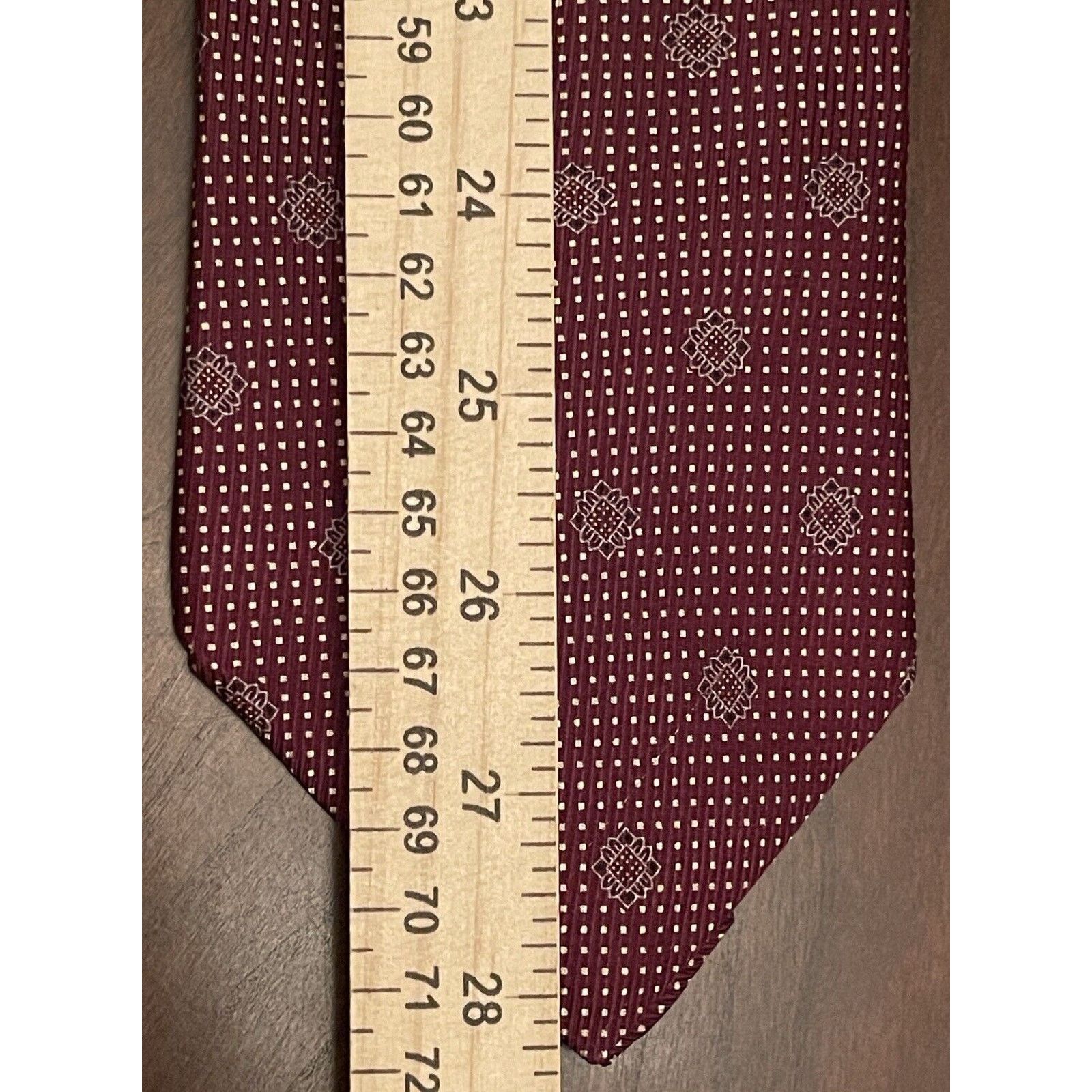 Nautica Nautica Burgundy Silk Mens NeckTie Made In Costa Rica Size ONE SIZE - 5 Thumbnail