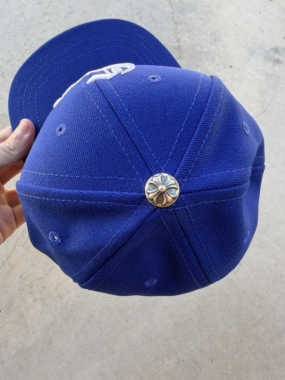 Chrome Hearts Chrome Hearts Blue Snapback Hat White CH Logo New Size ONE SIZE - 5 Thumbnail