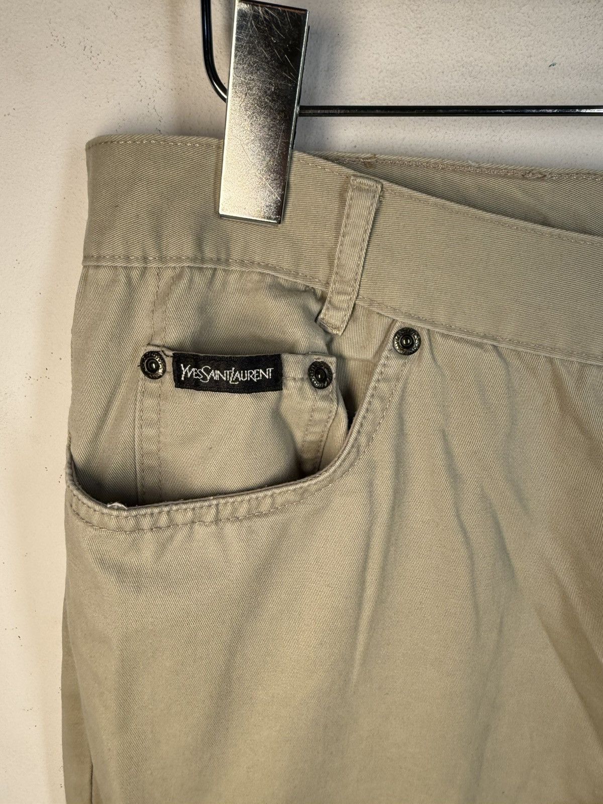 Yves Saint Laurent 34x32 YSL Jeans Beige Denim Pants Casual Old Money Size US 34 / EU 50 - 7 Thumbnail