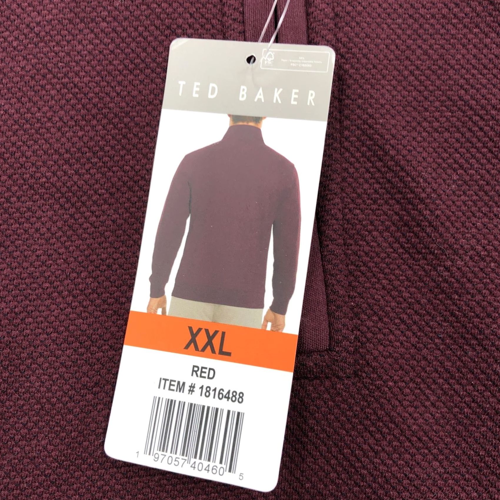 Ted Baker Ted Baker Men's XXL Red Quarter Zip Pullover Sweater Textured Knit 2XL NEW Size US XXL / EU 58 / 5 - 3 Thumbnail