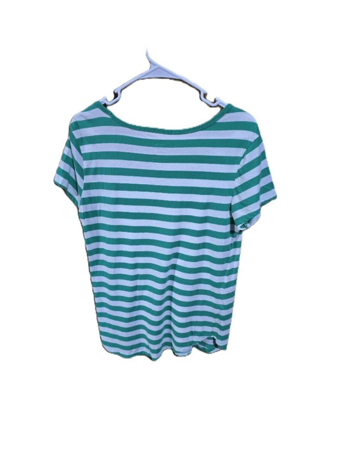 Other MNG Basics Green & White Short Sleeve Pullover Top Size M Size M / US 6-8 / IT 42-44 - 2 Thumbnail