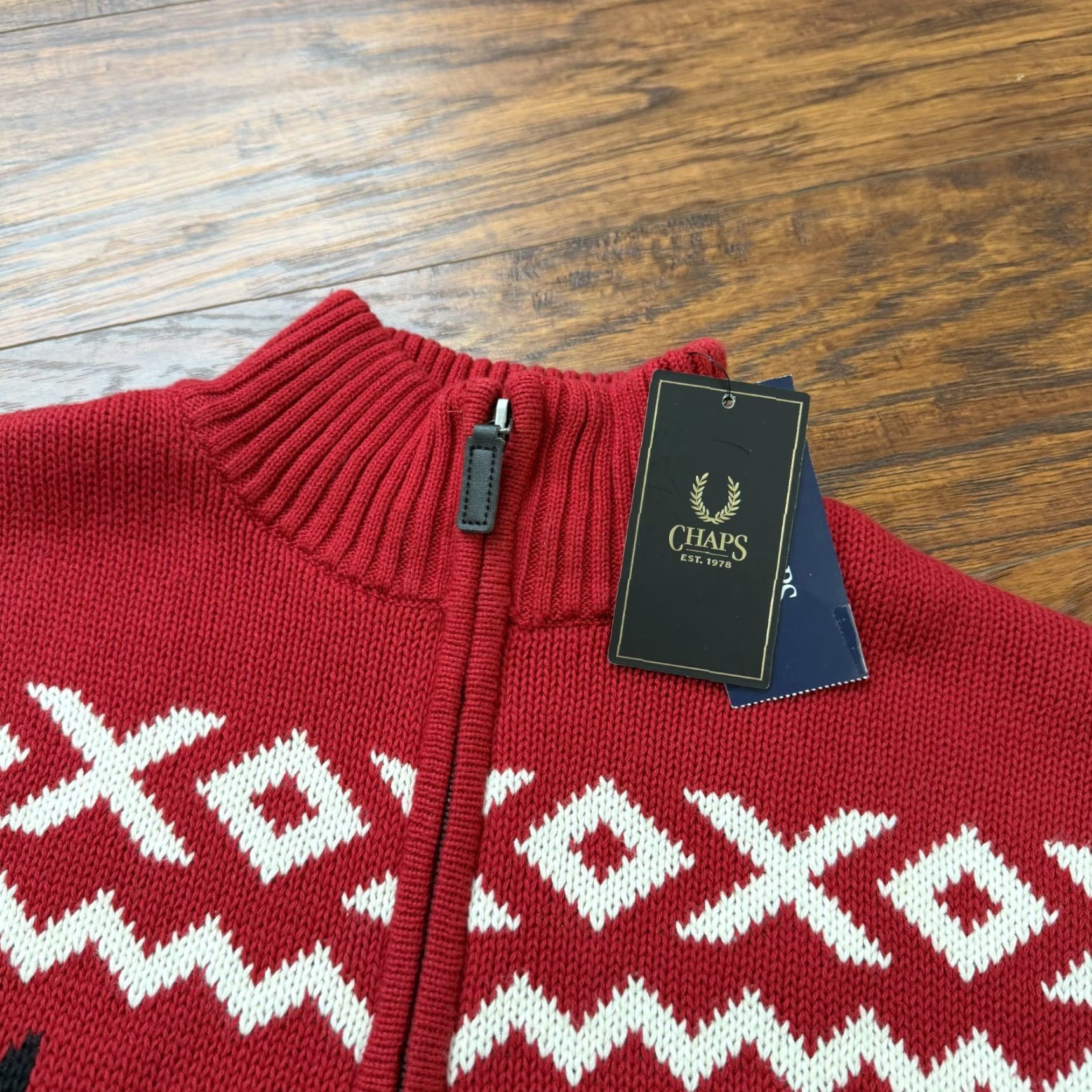 Chaps Chaps Ralph Lauren Sweater Mens M Red Nordic 1/4 Zip Knit Winter Classic Size US M / EU 48-50 / 2 - 6 Thumbnail