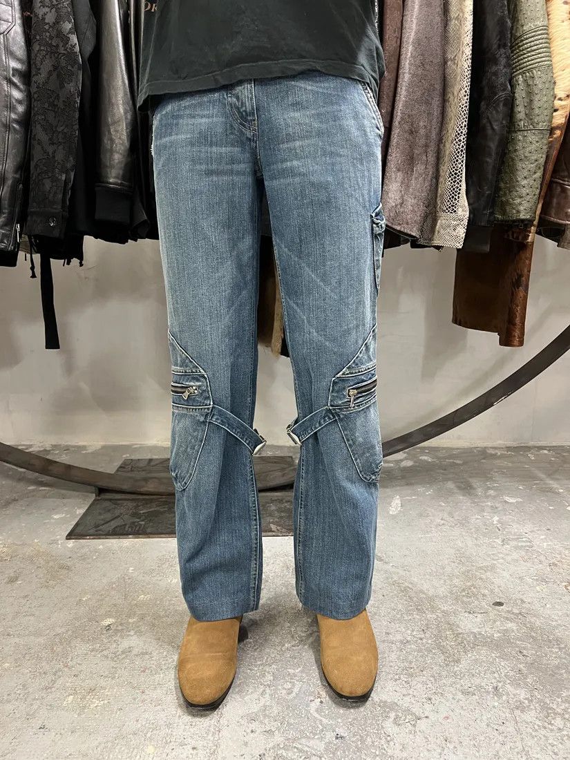 Armani × Vintage 2000s Armani Cargo Bondage Denim Jeans Size US 30 / EU 46 - 3 Thumbnail