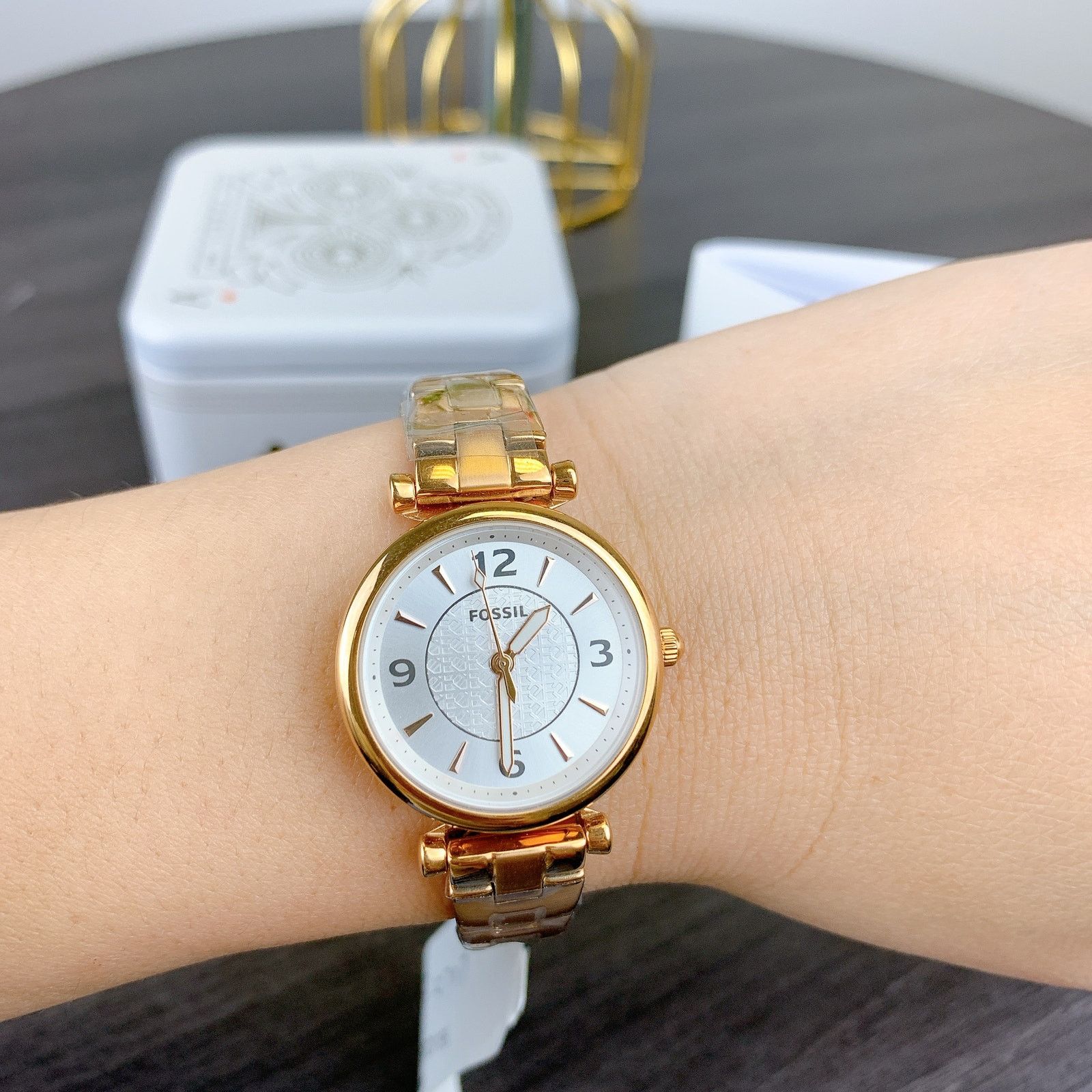 Fossil Fossil ES5202 Carlie Three-Hand Rose Gold-Stainless Watch Size ONE SIZE - 1 Thumbnail