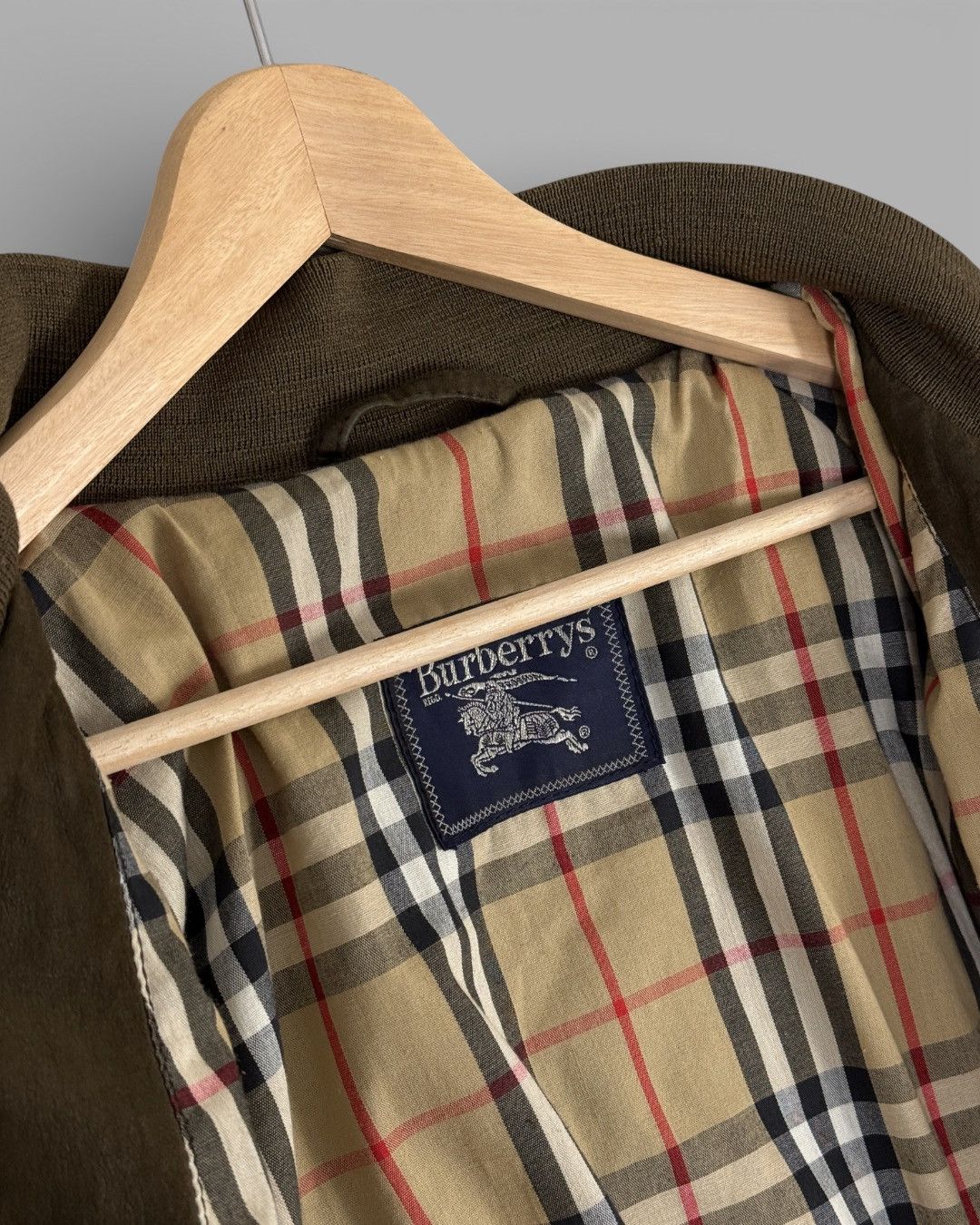 Burberry 80's BURBERRYS Nova Check Lined Suede Leather Bomber Jacket Size US L / EU 52-54 / 3 - 16 Thumbnail