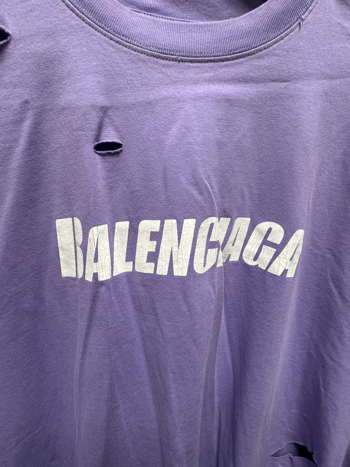 Balenciaga Balenciaga Boxy T-Shirt Purple/White Size US XS / EU 42 / 0 - 2 Thumbnail
