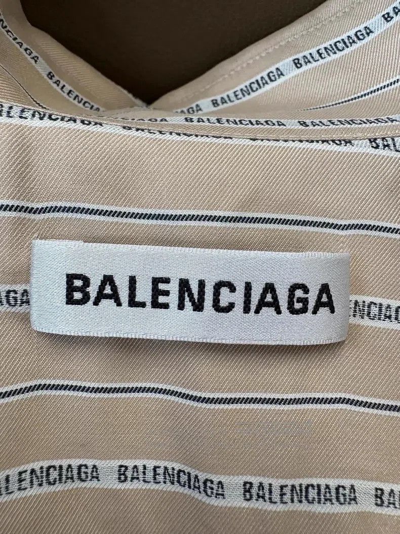 Balenciaga Balenciaga Khaki Striped Printed Shirt Size XS / US 0-2 / IT 36-38 - 5 Thumbnail