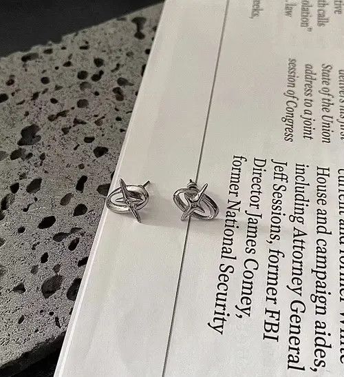 Sterling Silver Retro punk earrings Size ONE SIZE - 4 Thumbnail