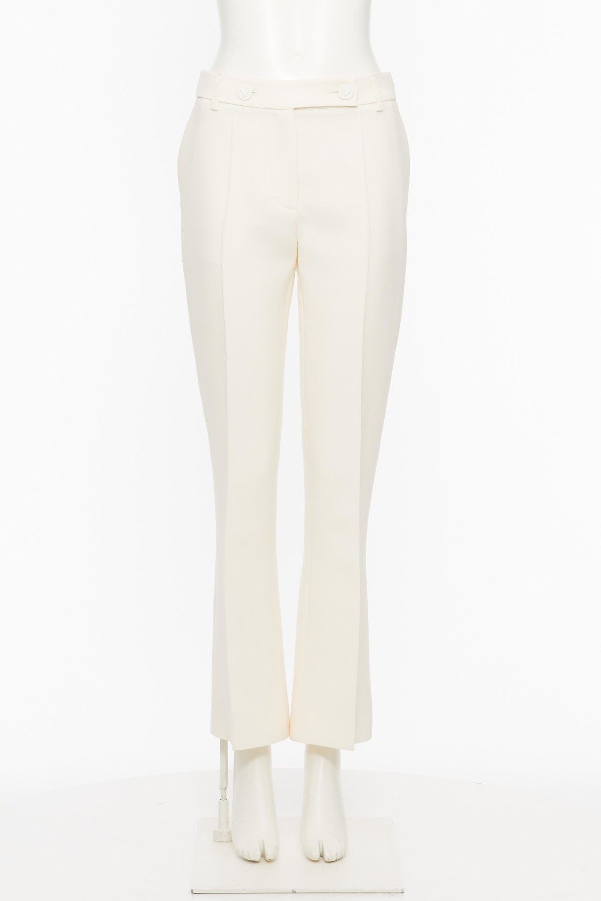 Valentino o1s1wg110525 Crepe Couture Pants in White Size 26" / US 2 / IT 38 - 1 Thumbnail