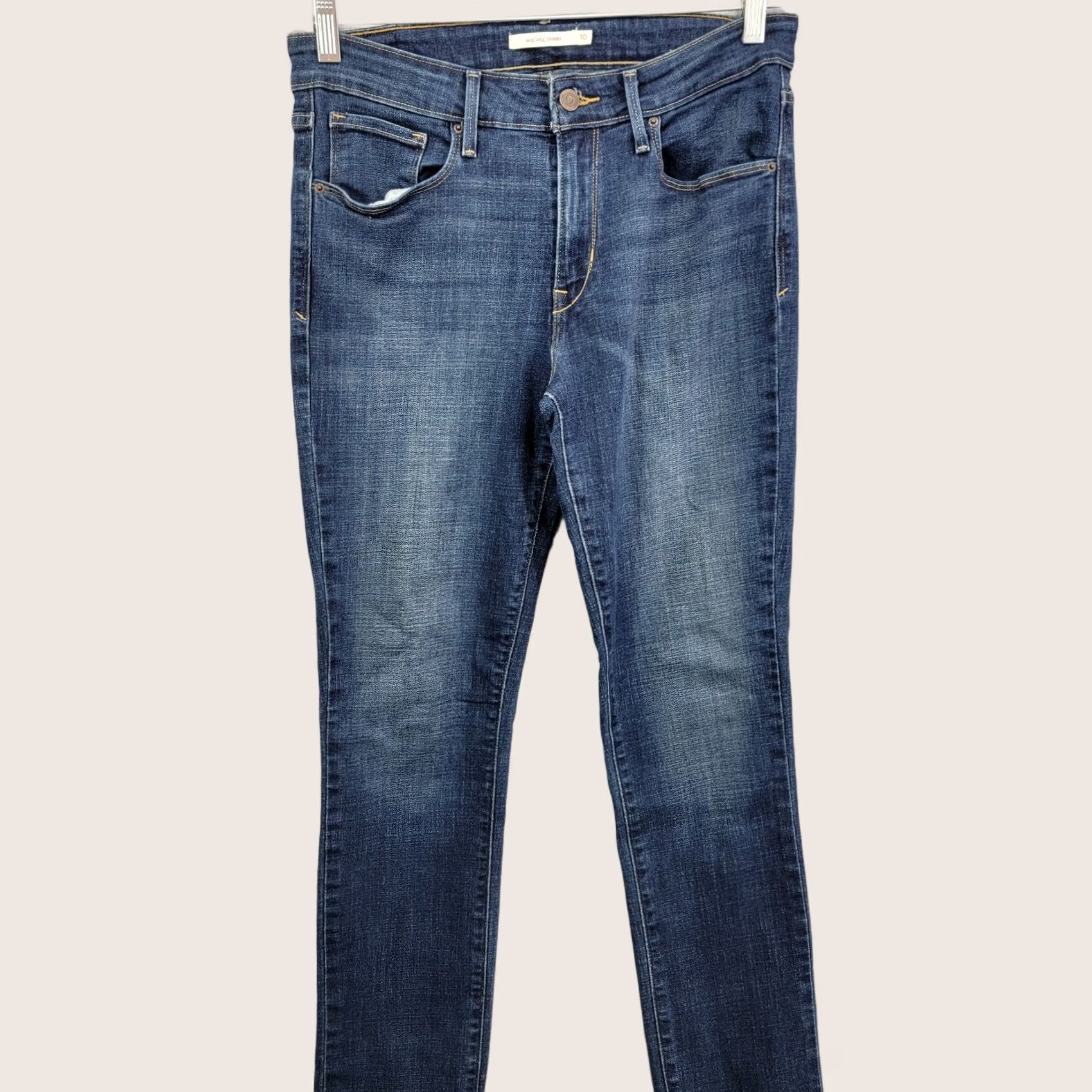 Levi's Levi's Mid Rise Skinny 10 Denim Jeans Womens 30x30 Blue, Regular, 30 in Inseam, Size 10, Jeans, Denim, 1116H, Pretty Action Size 32" / US 10 / IT 46 - 1 Thumbnail
