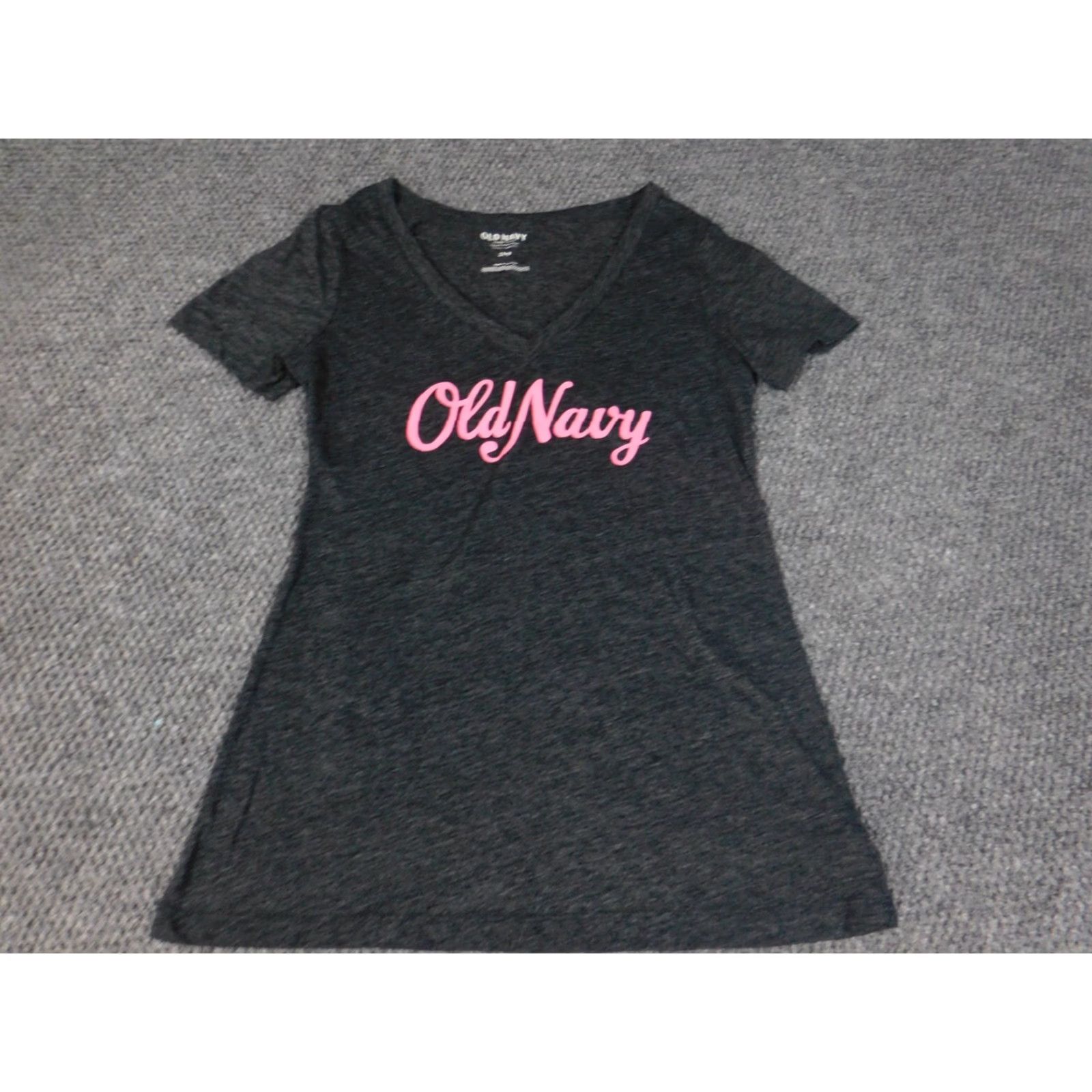 Old Navy Old Navy Womens Shirt Small Gray V-Neck stretch Blouse Casual Regular Short Sleeve Rayon V-Neck Pullover Han? Size S / US 4 / IT 40 - 3 Thumbnail