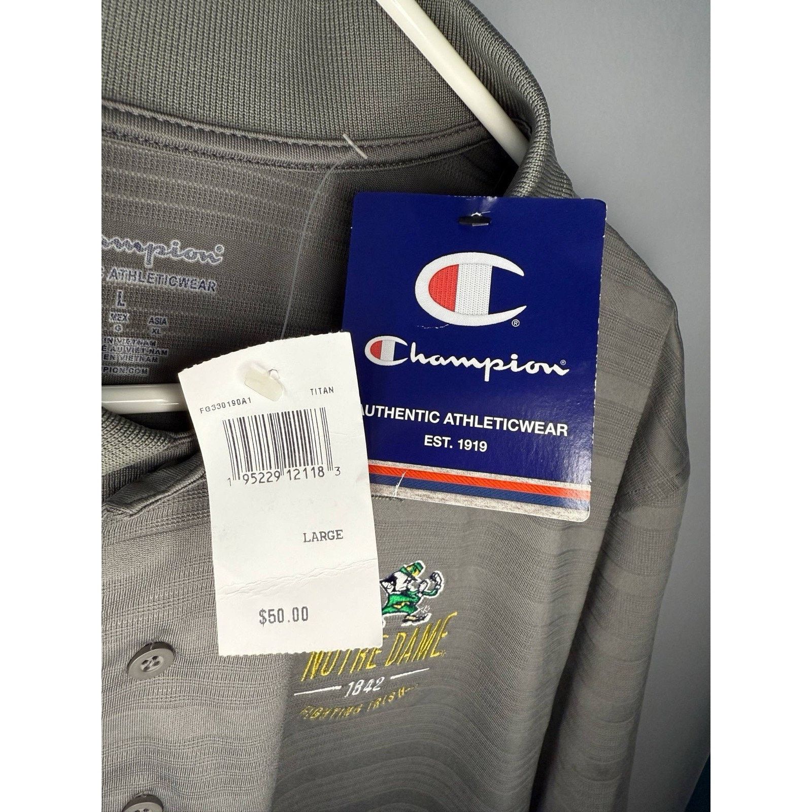 Champion NWT Champions Notre Dame Fighting Irish Performance Polo L Size US L / EU 52-54 / 3 - 2 Thumbnail