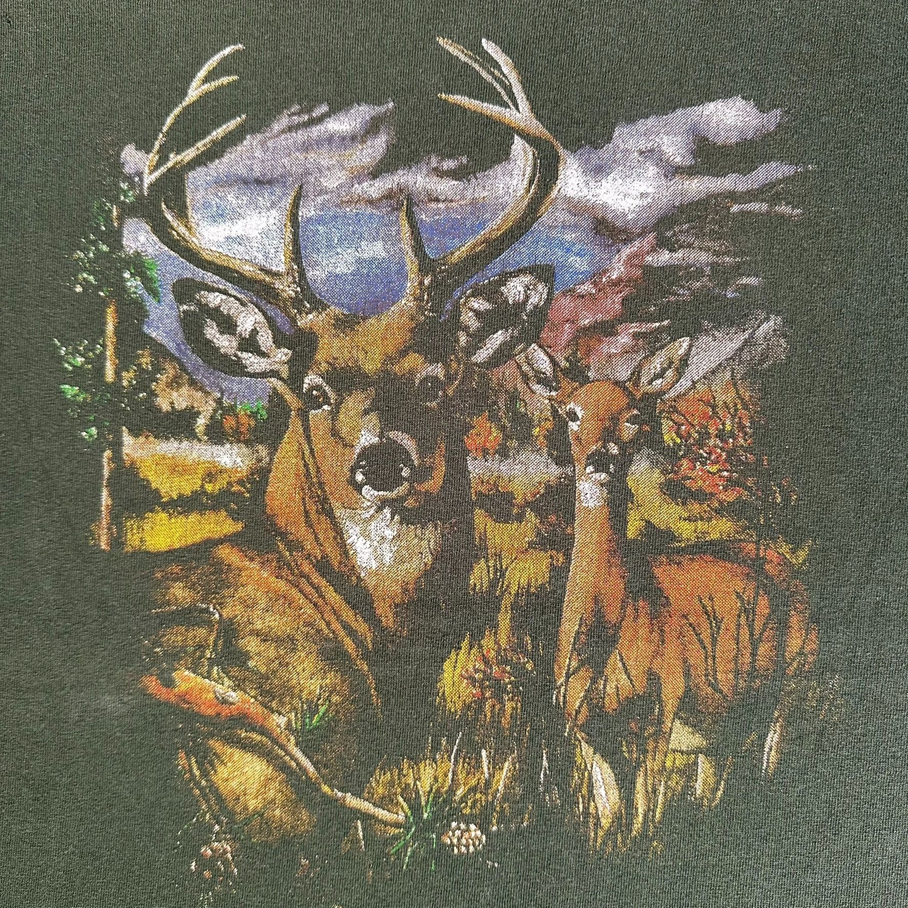 Vintage Vintage Y2K Deer Wildlife Painting T-Shirt Nature Animals We Size US L / EU 52-54 / 3 - 2 Thumbnail