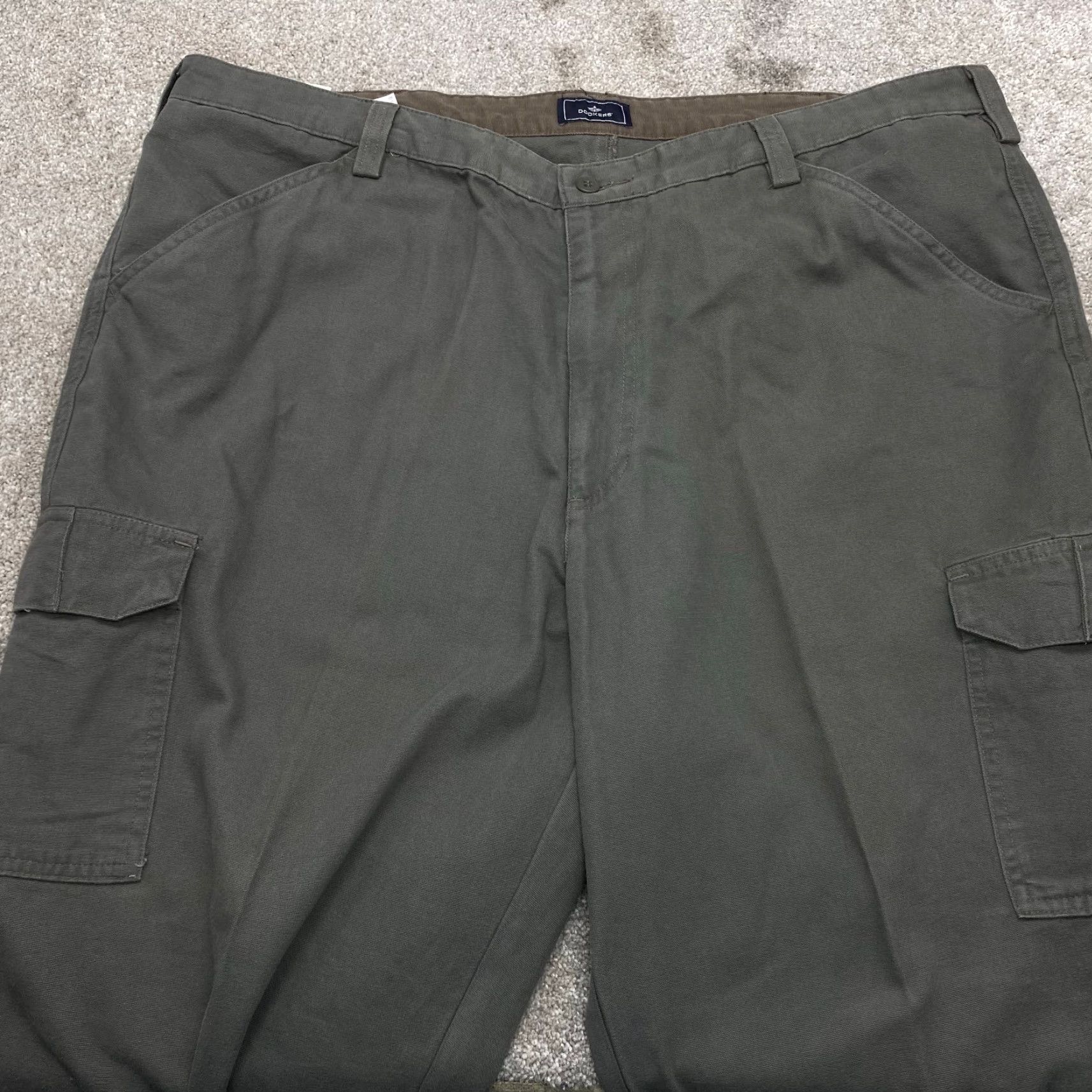 Dockers DOCKERS Pants Cargo Plain Washed Canvas Olive 42x27 Mens Relaxed Front Flat Front 42 Inseam Slate Green Straight Pockets Size US 42 / EU 58 - 4 Thumbnail