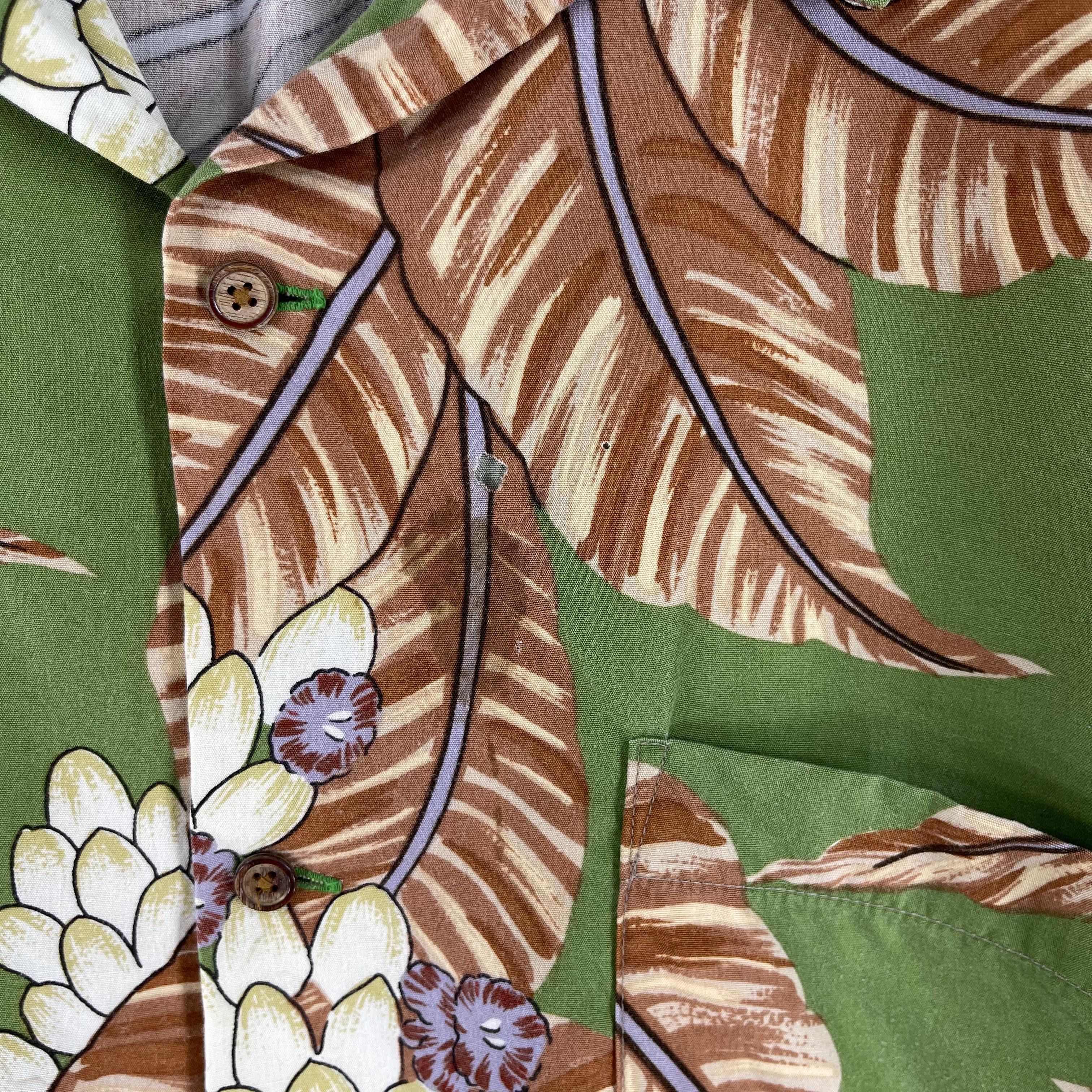 Vintage Vintage Hawaiian Tropical Floral Motive Rayon Shirt Size US L / EU 52-54 / 3 - 6 Thumbnail