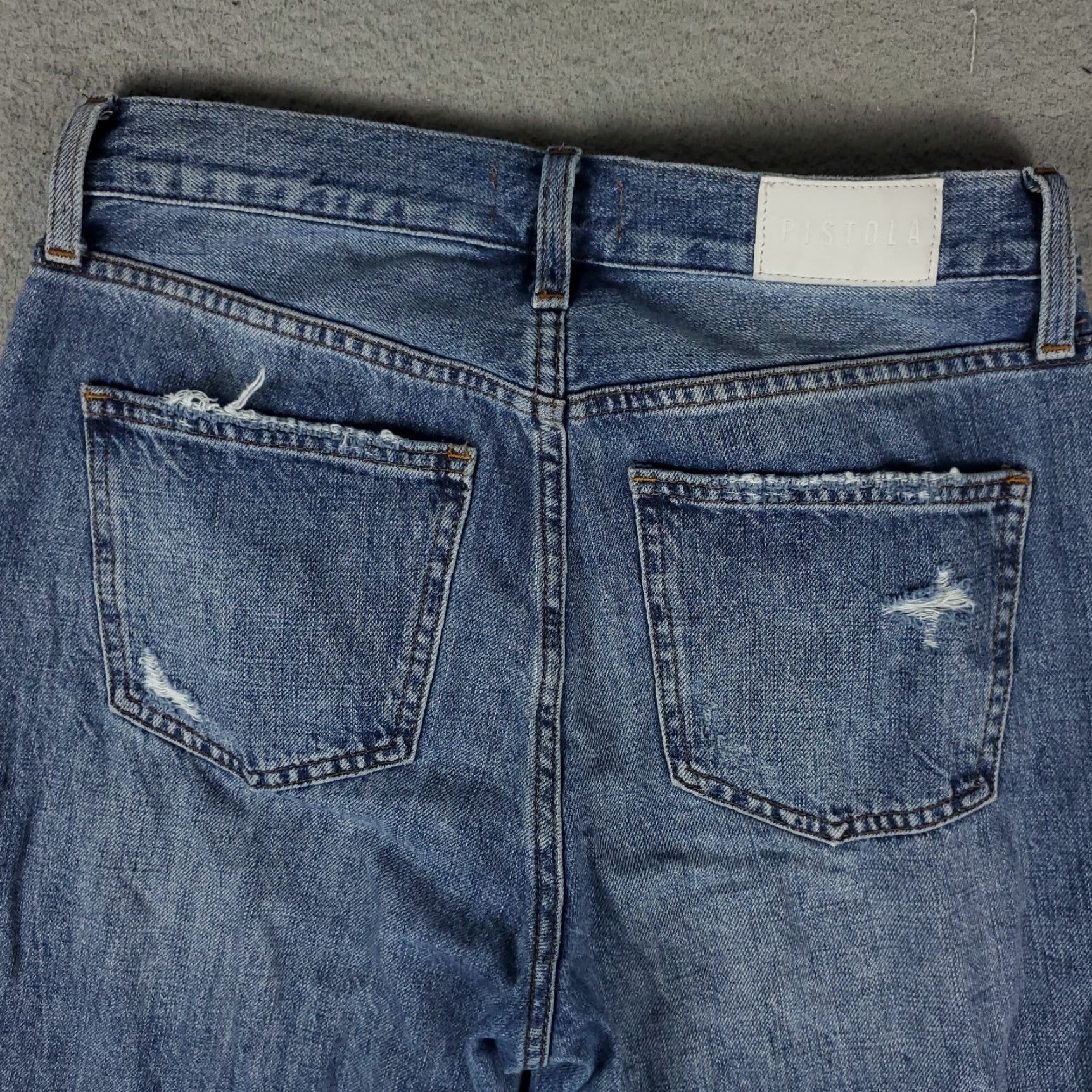 Pistola Pistola Jeans Womens Size 27 Blue Distressed Straight Leg Denim Pants 27x26 Adult Women Regular Rise Modern American 90s Style Mens Womens Boys Girls Size 27" / US 4 / IT 40 - 5 Thumbnail