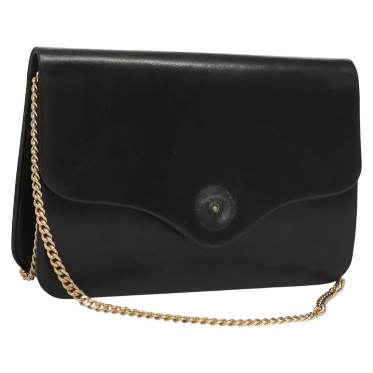 Dior DIOR Chain Shoulder Bag Leather Black Gold Size ONE SIZE - 1 Thumbnail