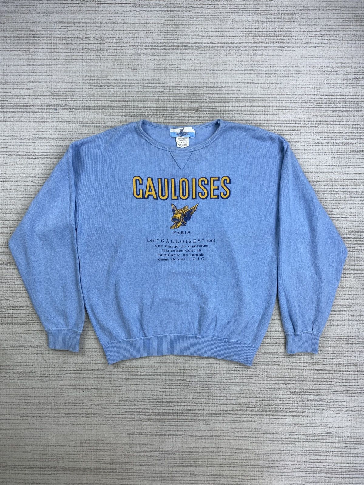 Vintage Vintage 80s Gauloises Paris Big Spellout Sweatshirt Size US M / EU 48-50 / 2 - 1 Thumbnail