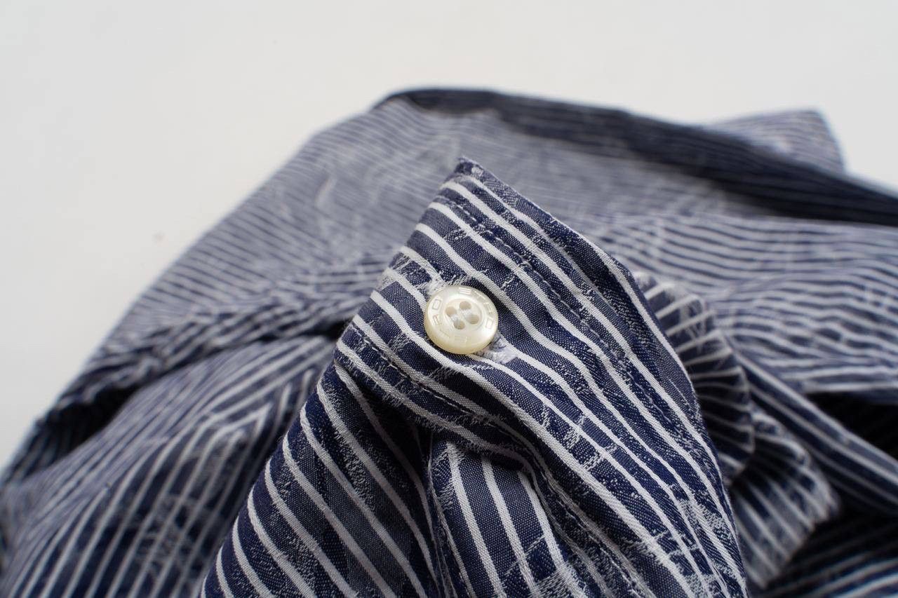 Etro 🔵ETRO Striped Blue Flower Print Bottom Up Shirt Made Italy Size US L / EU 52-54 / 3 - 19 Thumbnail