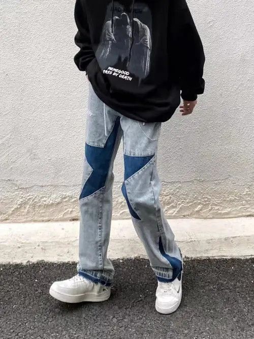 VIBE Retro high street washed distressed five-pointed star jeans Size US 30 / EU 46 - 4 Thumbnail